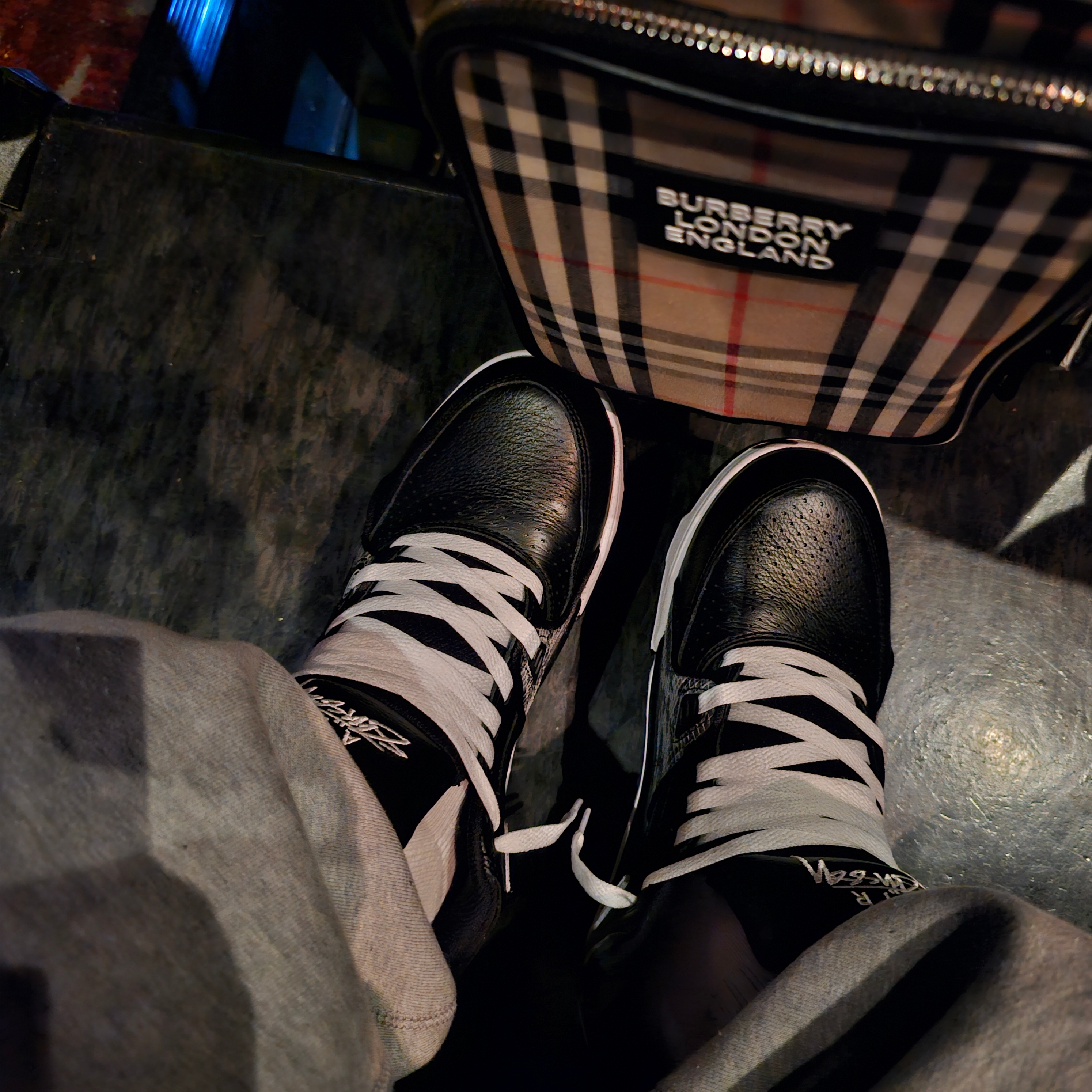 Nike x Stussy Air Flight 89 Low Black White 착용 스타일
