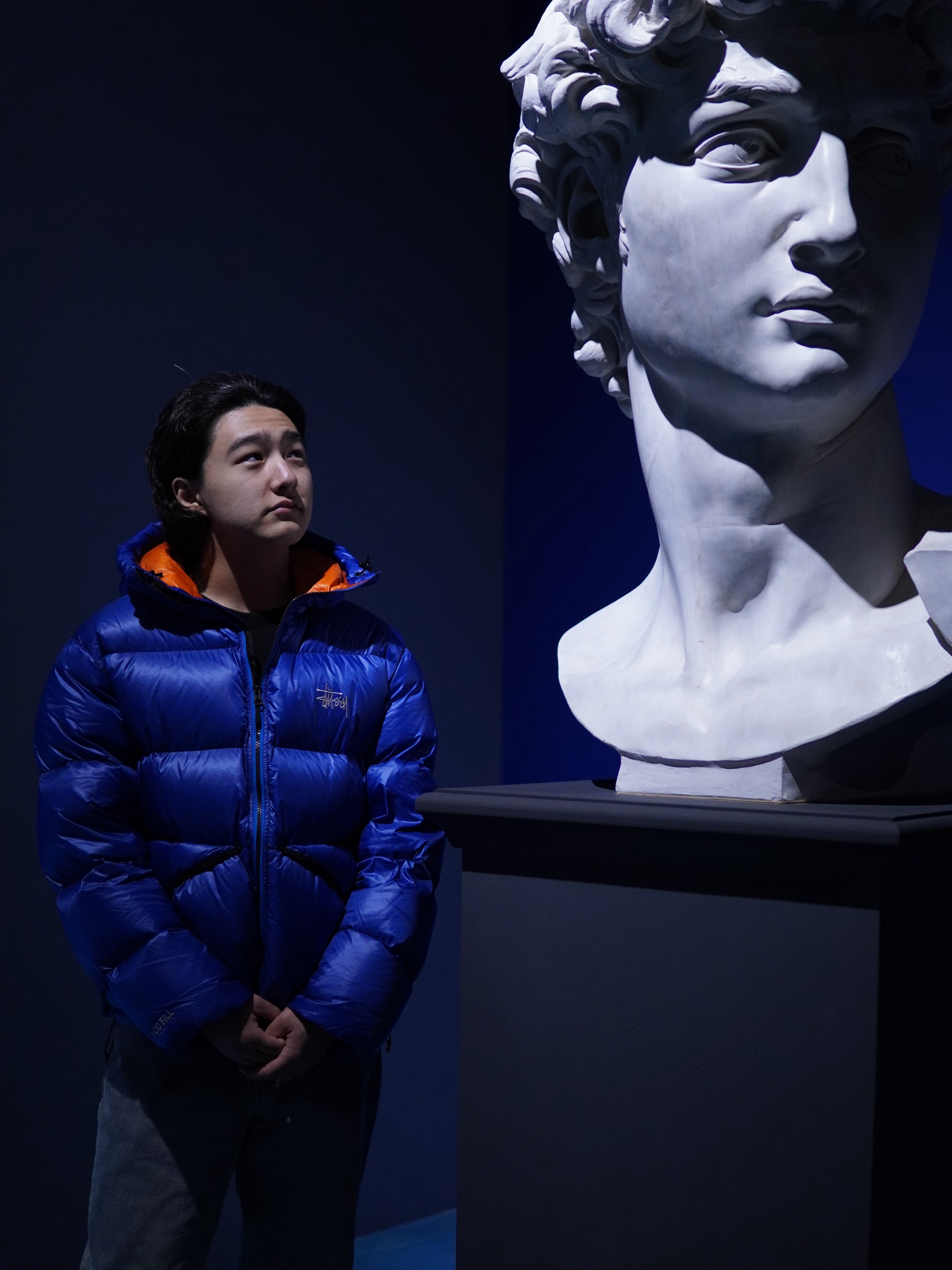 Stussy Down Parka Micro Ripstop Royal Blue 착용 스타일