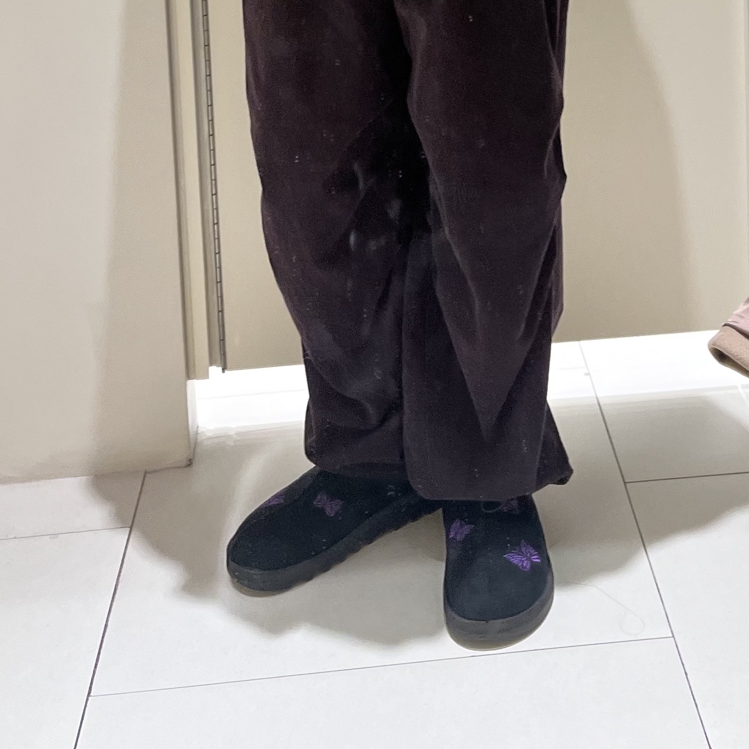 Reebok x Needles Beatnik Moc Core Black Extreme Purple 착용 스타일 - 1