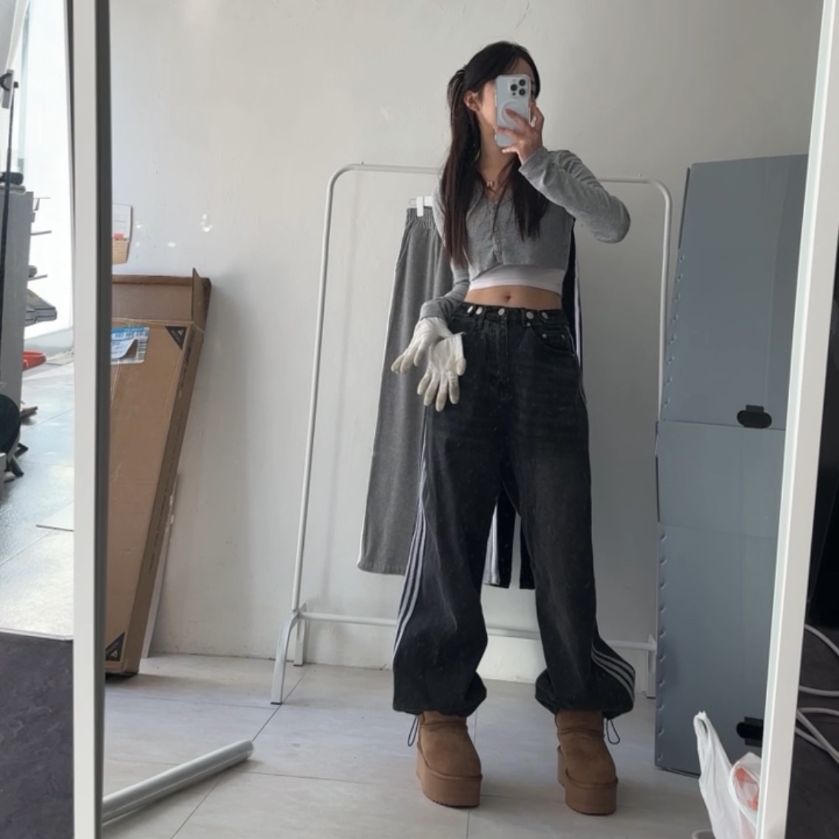 (W) UGG Classic Mini Platform Boots Chestnut 착용 스타일