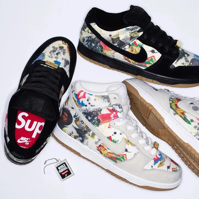 Nike x Yuto Horigome SB Dunk Low Wolf Grey, Nike x Supreme SB Dunk Low QS Rammellzee Black 착용 스타일 - 4