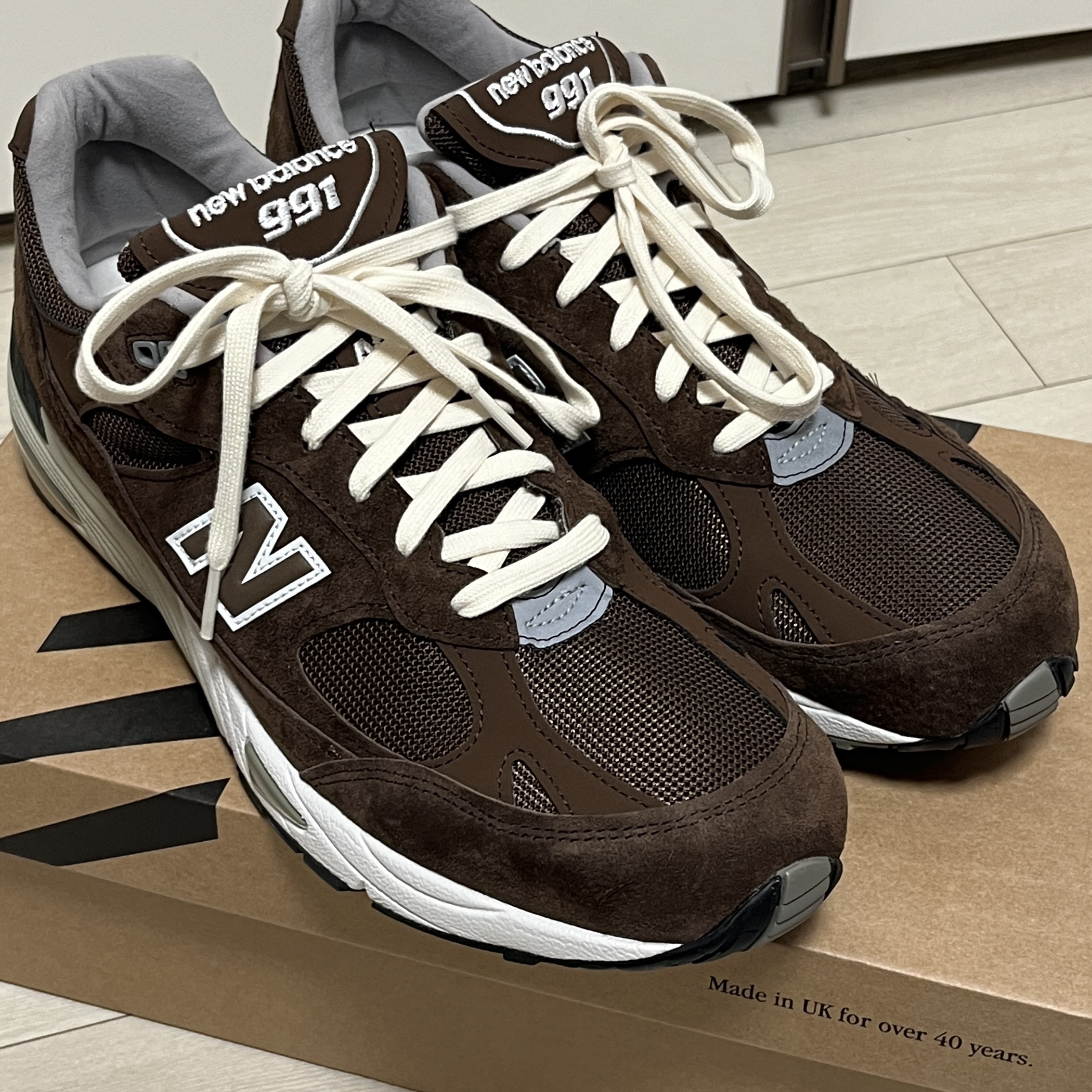 New Balance 991 Made in UK Mocha Brown 착용 스타일