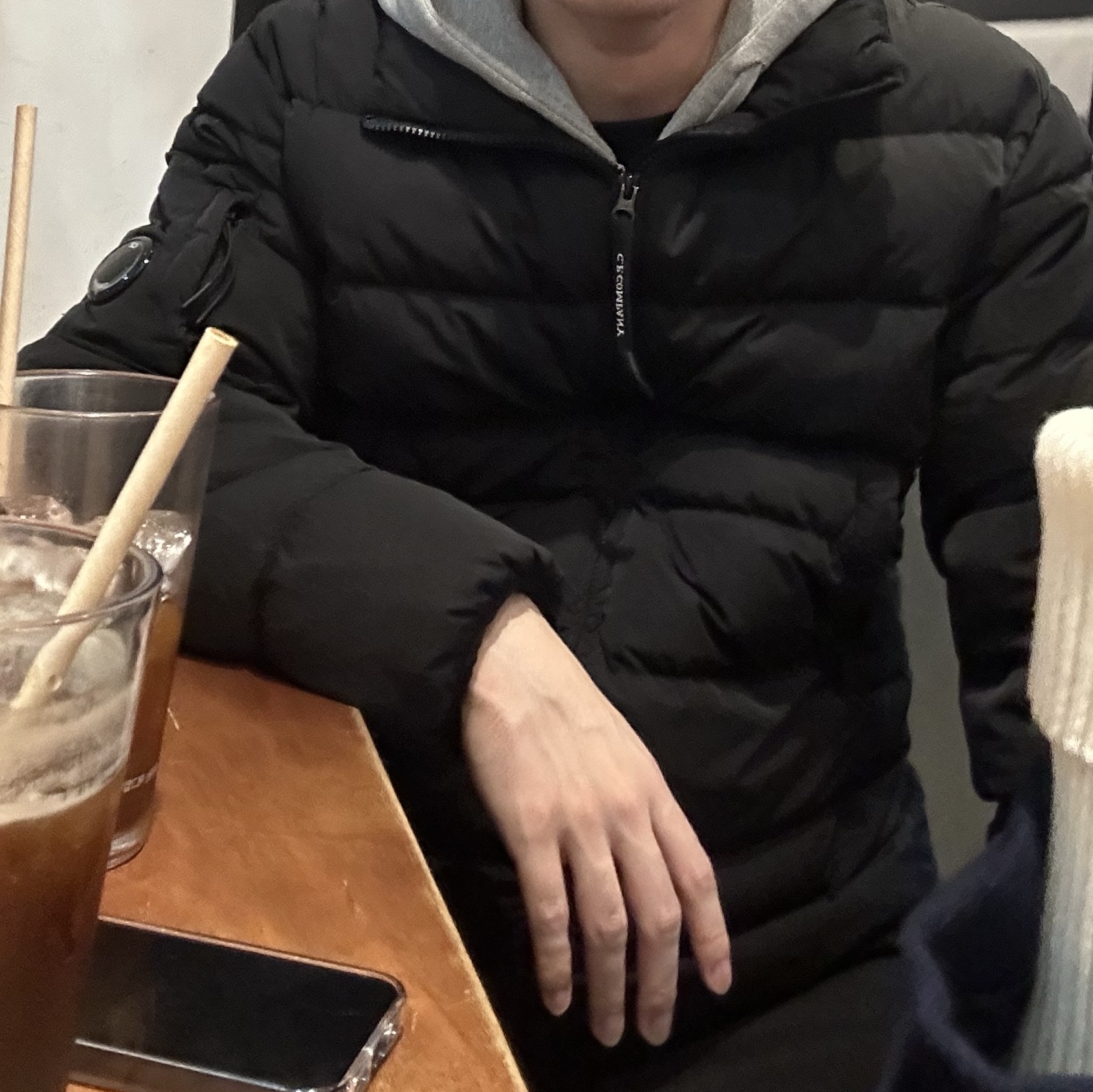 C.P. Company Eco-Chrome R Down Jacket Black - 23FW 착용 스타일