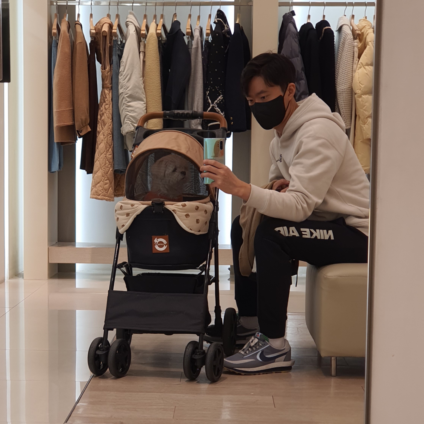 Nike x Sacai x Clot LDWaffle Cool Grey 착용 스타일