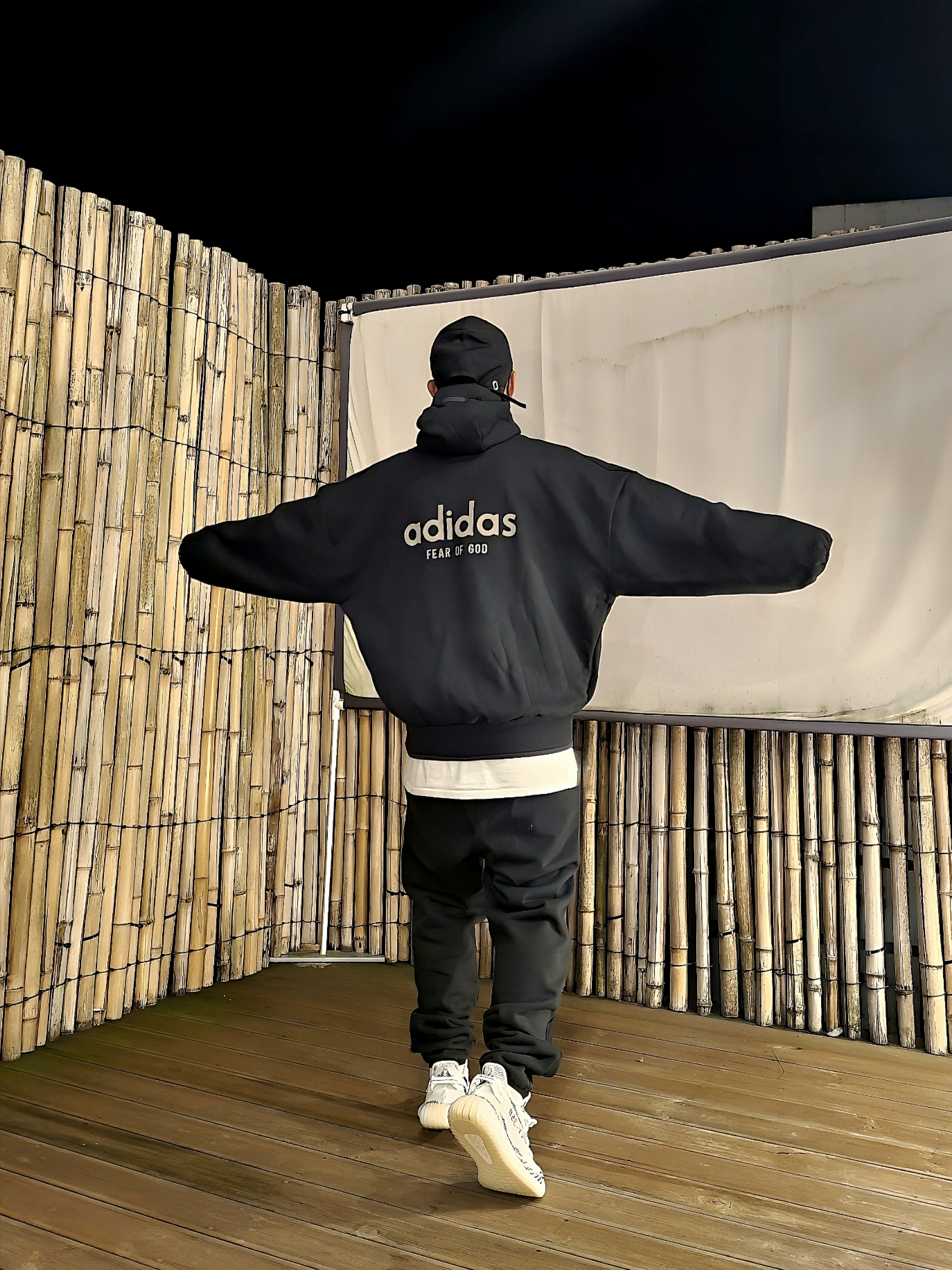 Adidas x Fear of God Athletics Heavy Fleece Hoodie Black - KR Sizing, Adidas x Fear of God Athletics Heavy Fleece Sweatpants Black - KR Sizing 착용 스타일