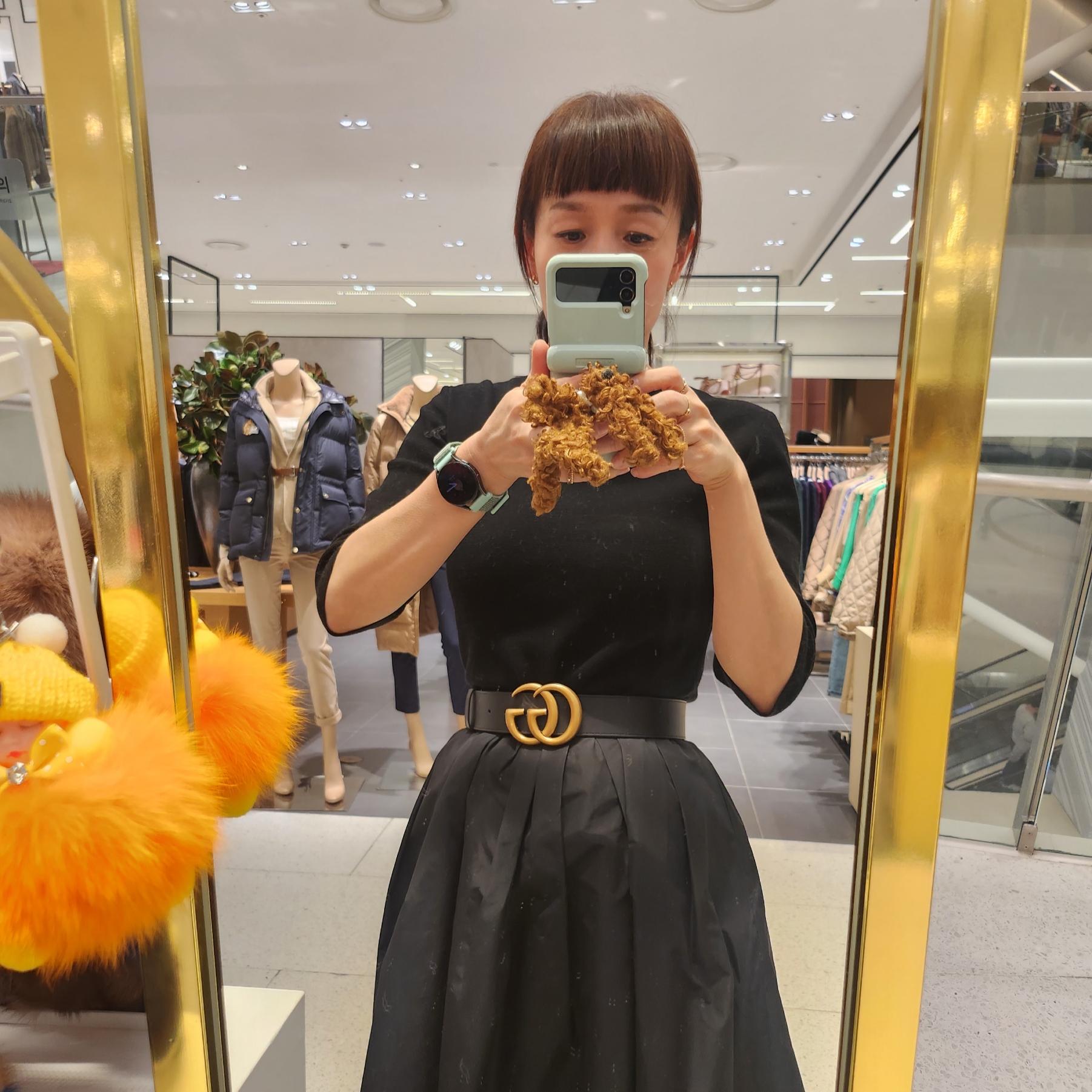(W) Gucci 2015 Re-Edition Wide Leather Belt Black 착용 스타일