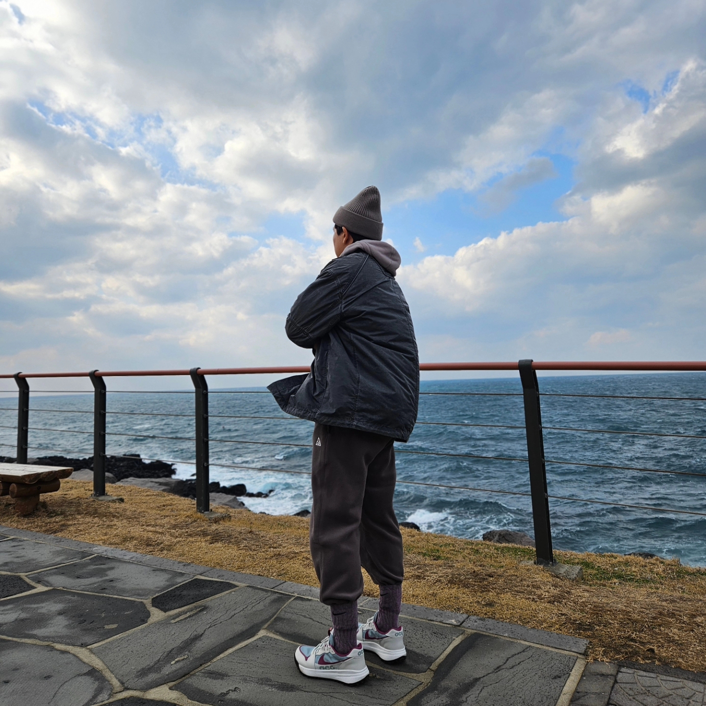 Nike ACG Polartec Wolf Tree Pullover Hoodie Moon Fossil - Asia, Nike ACG Polartec Wolf Tree Pants Ironstone - Asia 착용 스타일 - 2