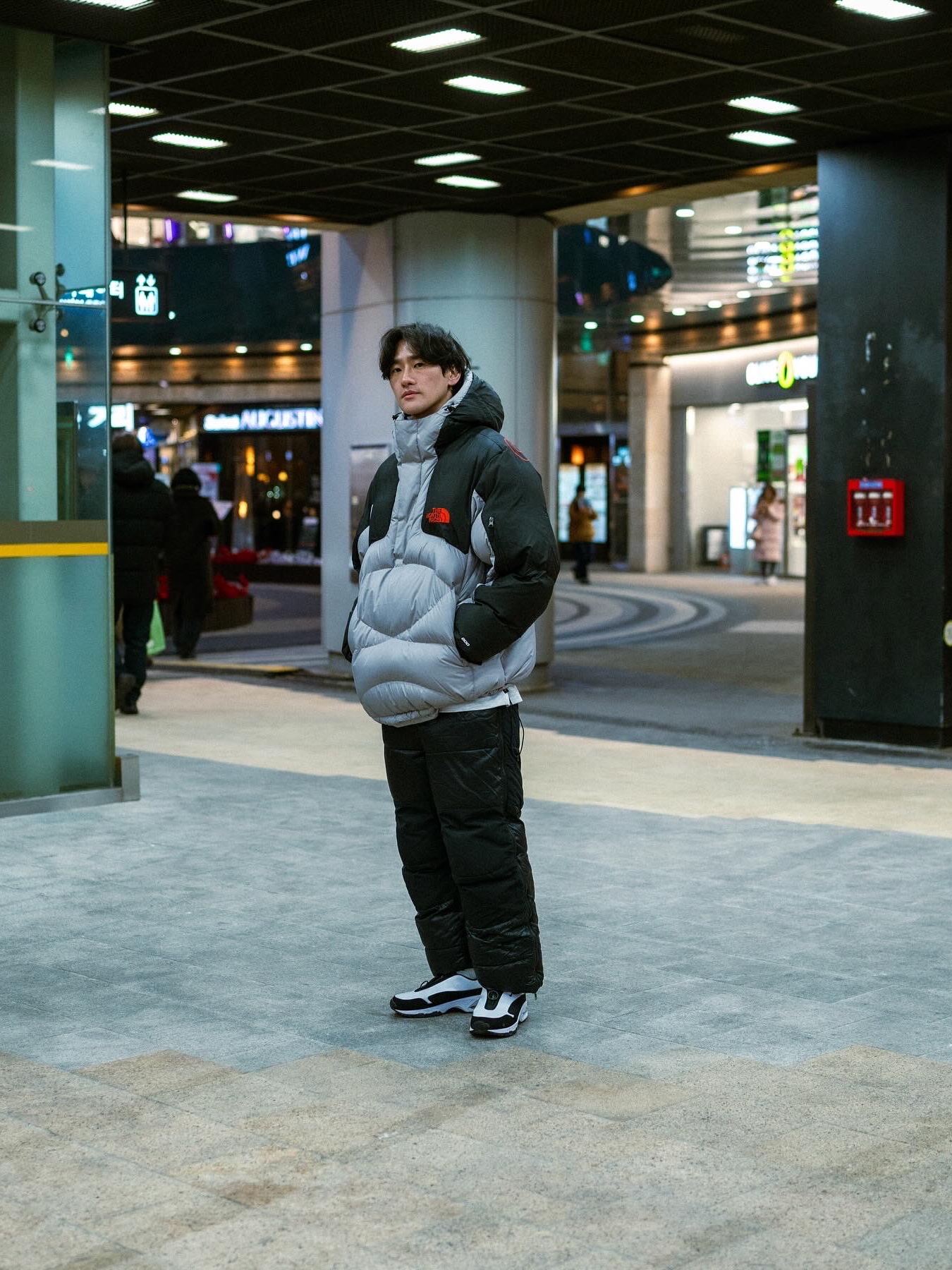 Supreme x The North Face 800-Fill Half Zip Hooded Pullover Grey - 22FW, Nike x Comme des Garcons Homme Plus Air Max Sunder SP White Black 착용 스타일 - 4