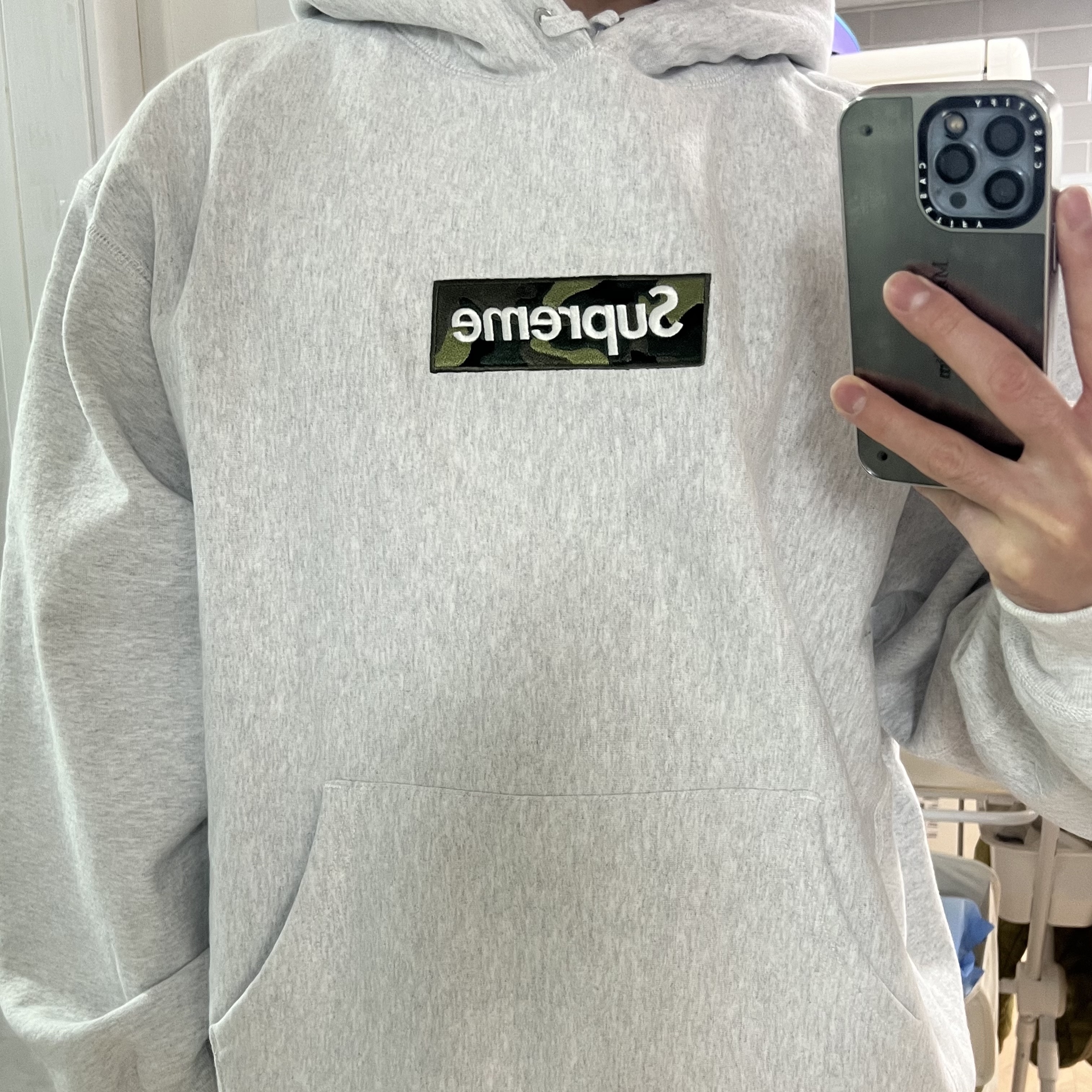 Supreme Box Logo Hooded Sweatshirt Ash Grey - 23FW 착용 스타일
