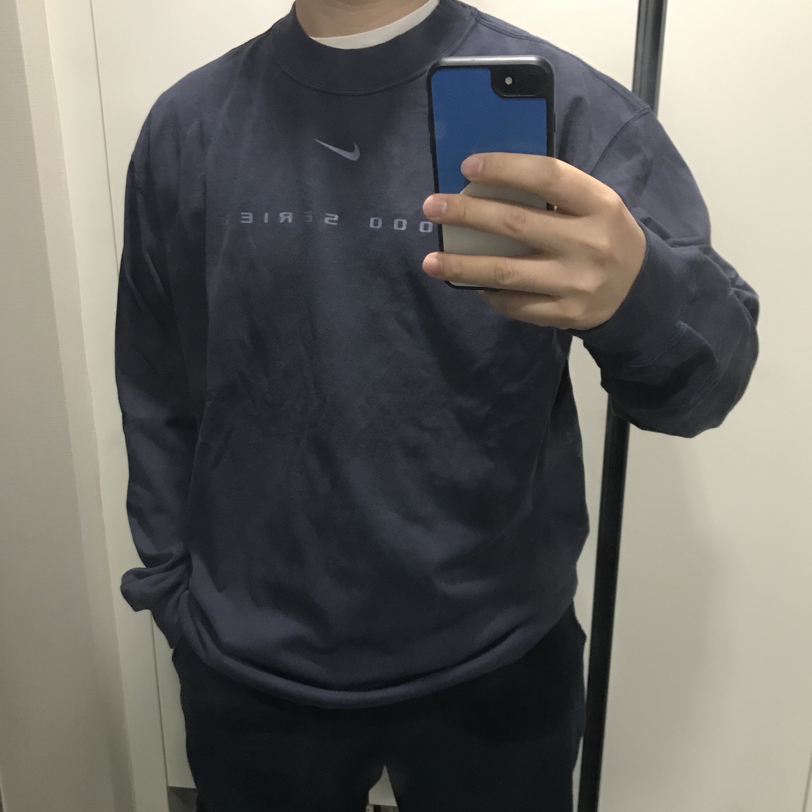 Nike x Drake Nocta 8K Peaks Long Sleeve Mock Dark Obsidian (FQ6556-451) 착용 스타일