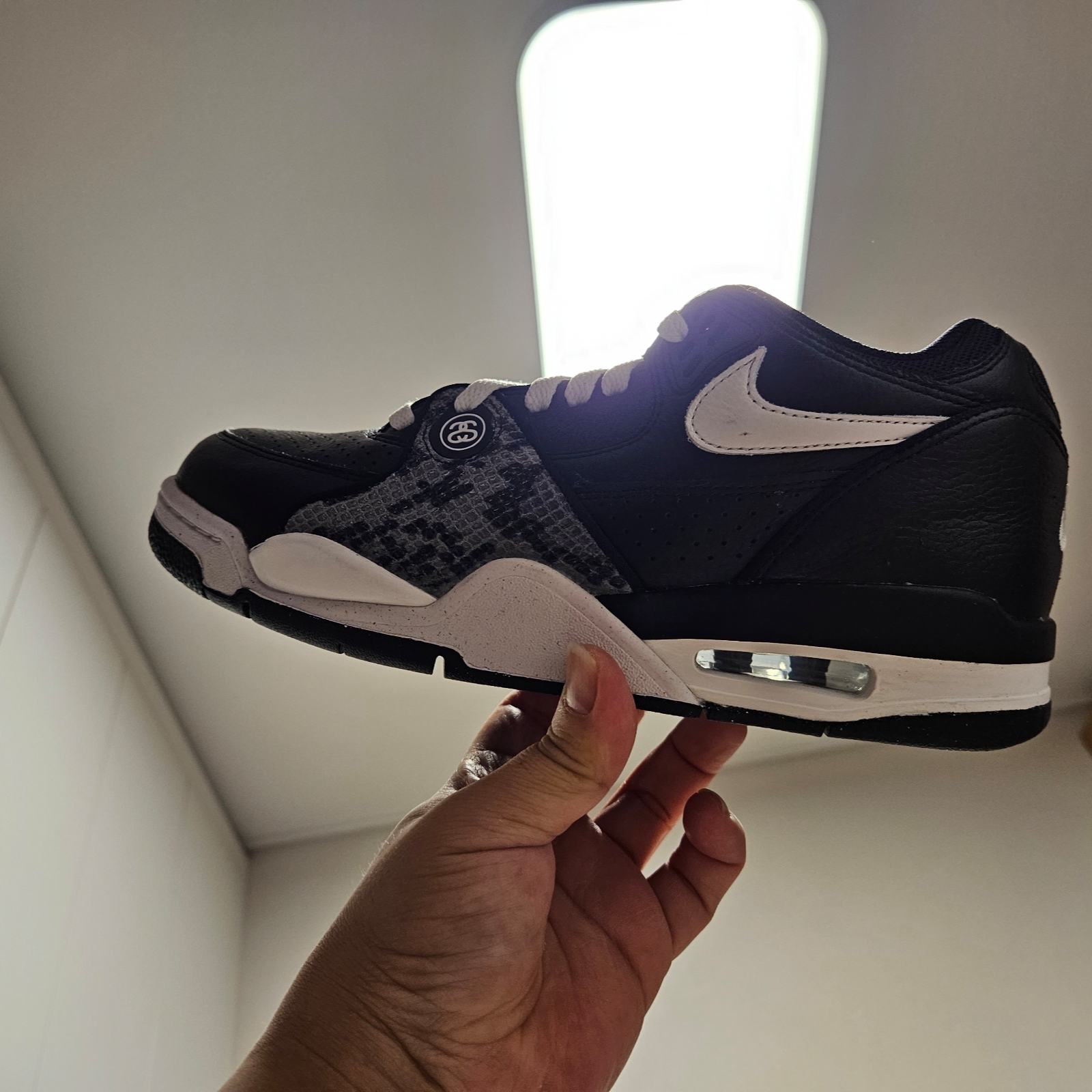 Nike x Stussy Air Flight 89 Low Black White 착용 스타일