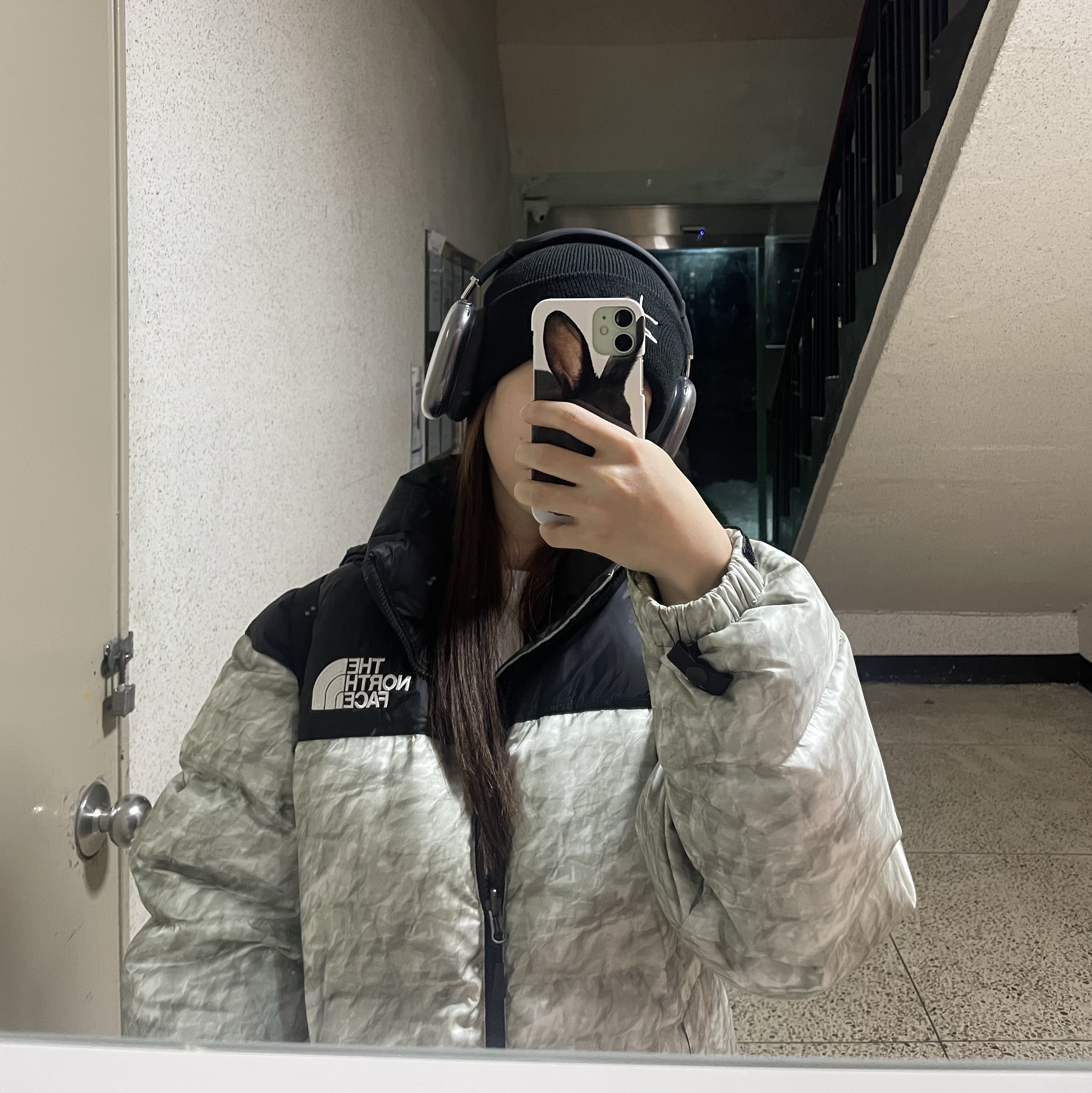 Apple AirPods Max Lightning Space Gray (Korean Ver.), Supreme x The North Face Paper Print Nuptse Jacket - 19FW 착용 스타일 - 1