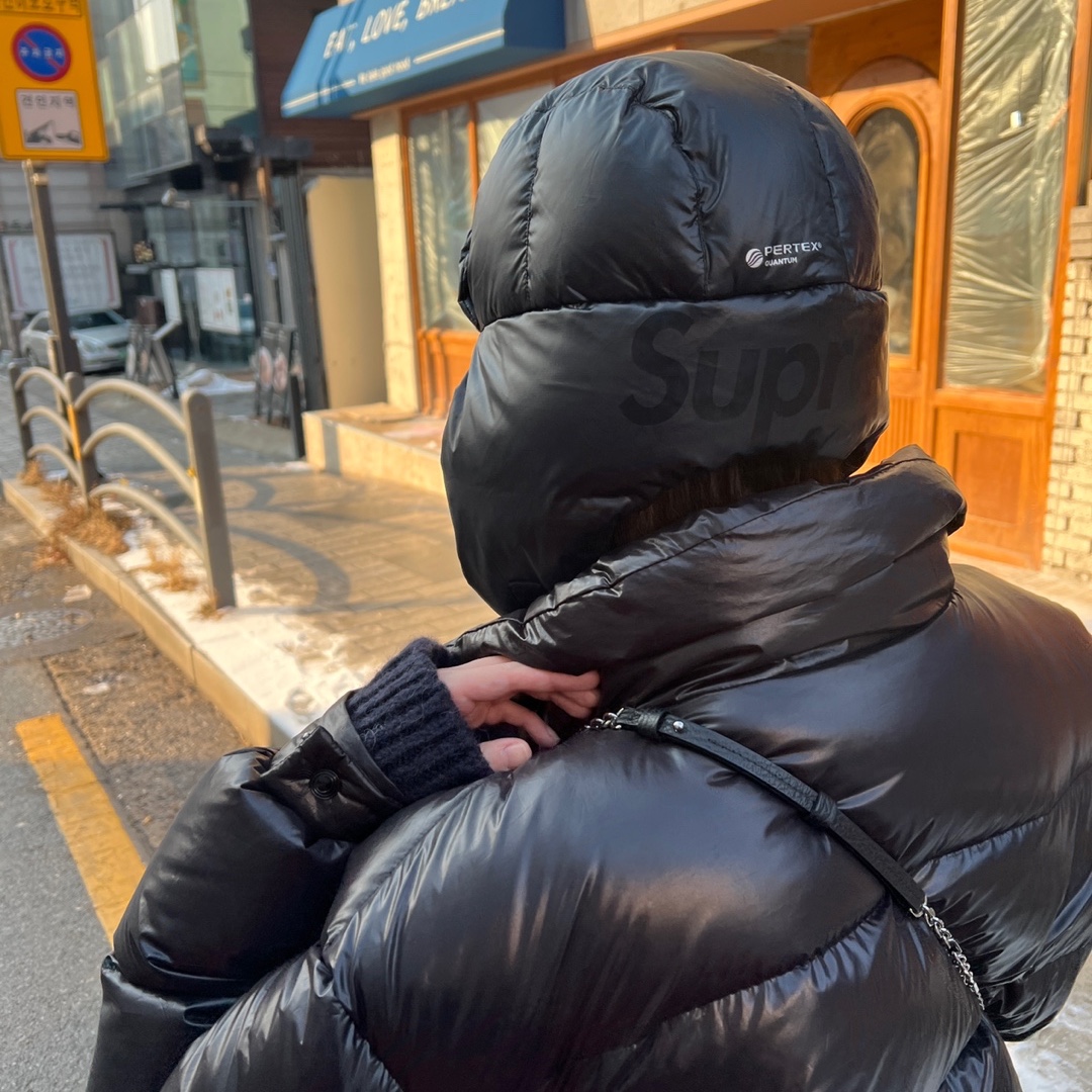 Supreme Featherweight Down Trooper Black - 23FW 착용 스타일 - 2