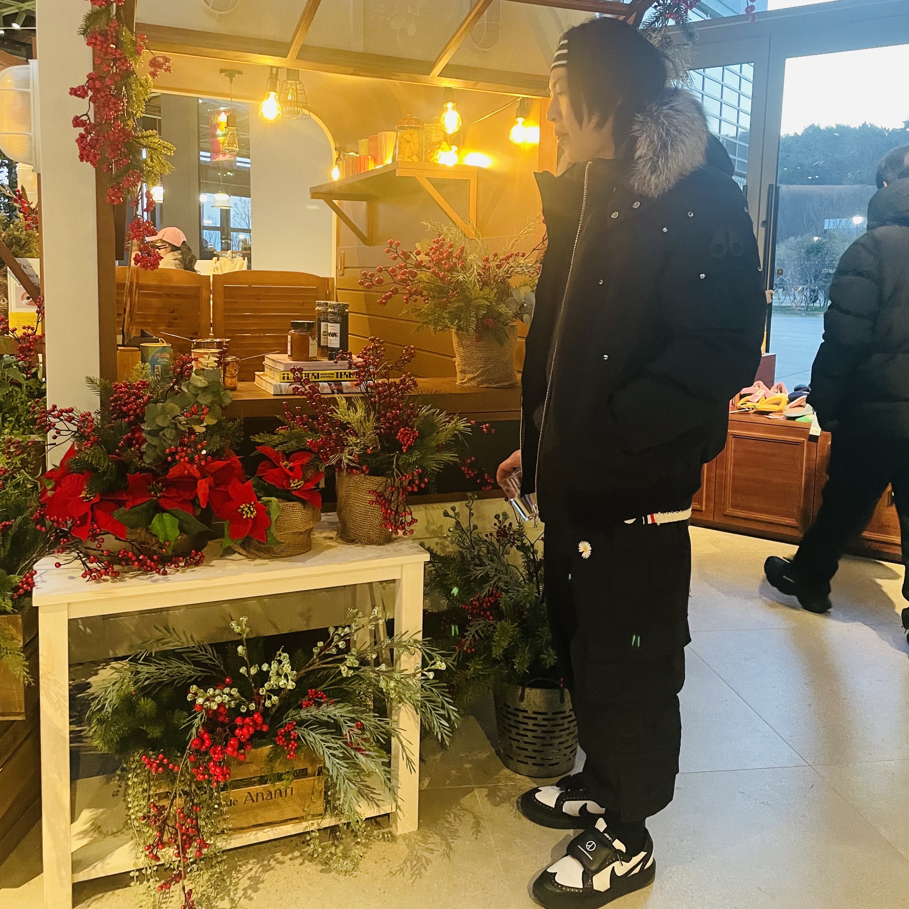 Nike x Peaceminusone Kwondo1 Black and White, Nike x Peaceminusone Wide Pants Black (DR0096-010) 착용 스타일