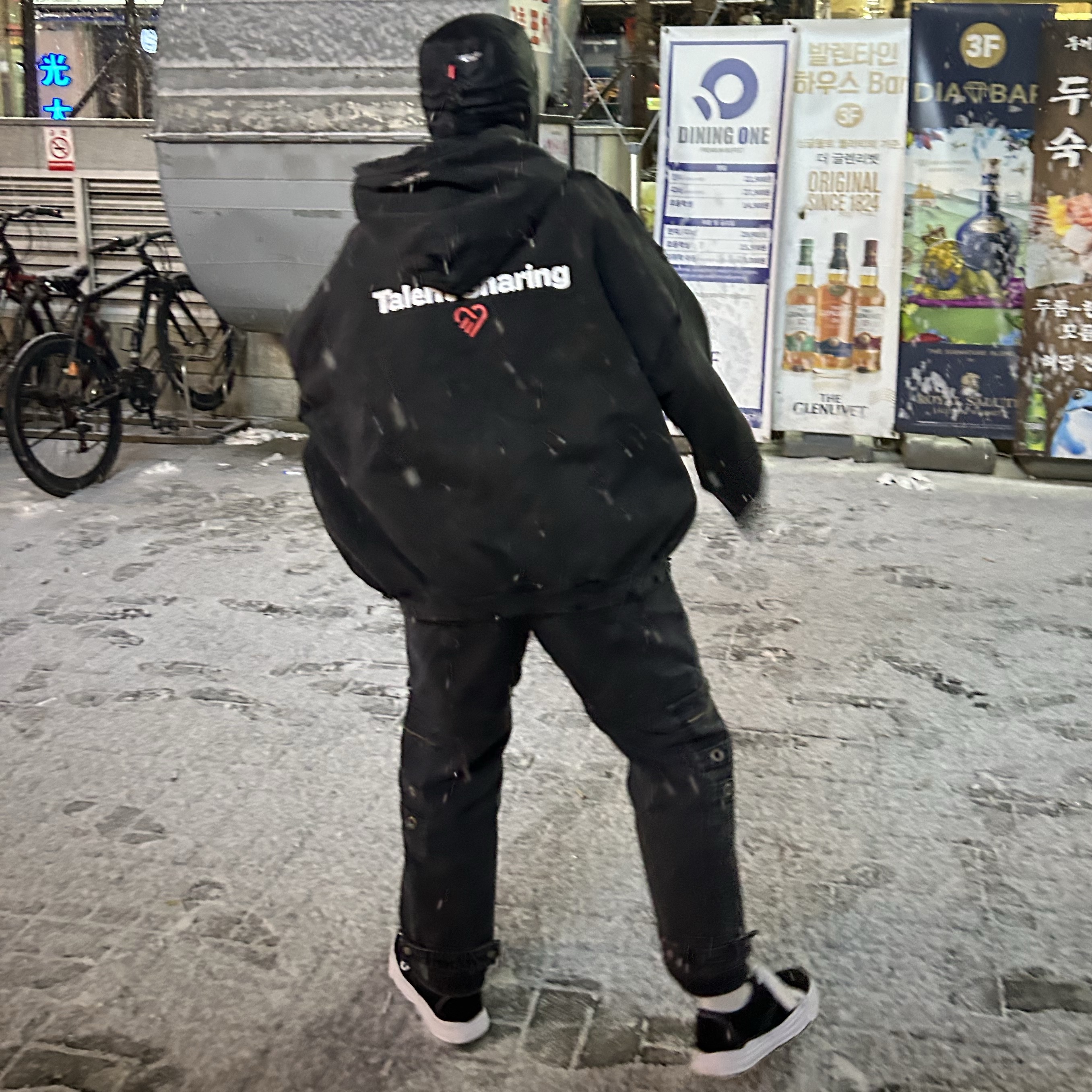 Supreme Tech Trooper Black - 20FW, Project G/R Flight Denim Pants Black 착용 스타일