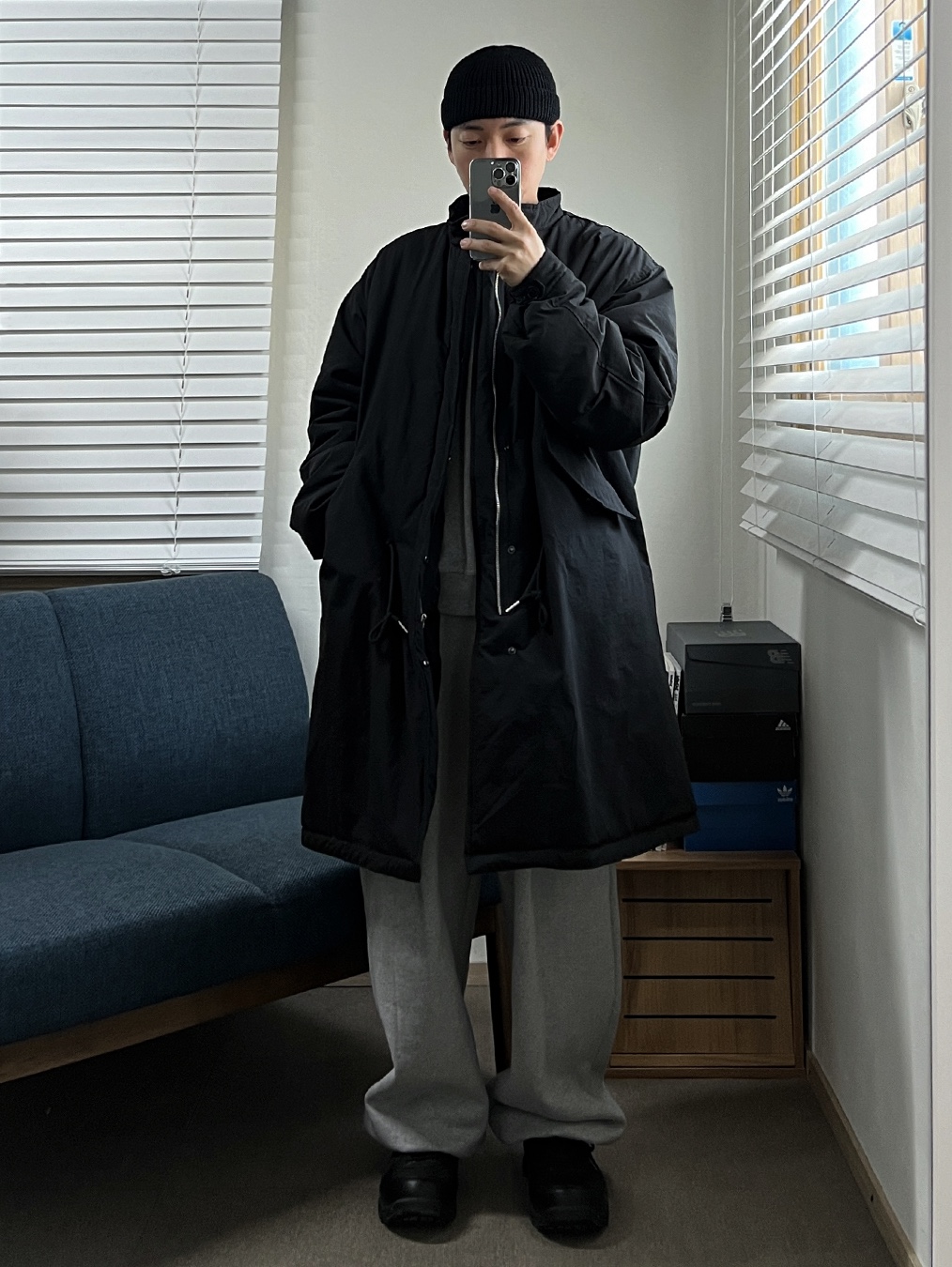 Asics Winjob CP111 Black 착용 스타일 - 1