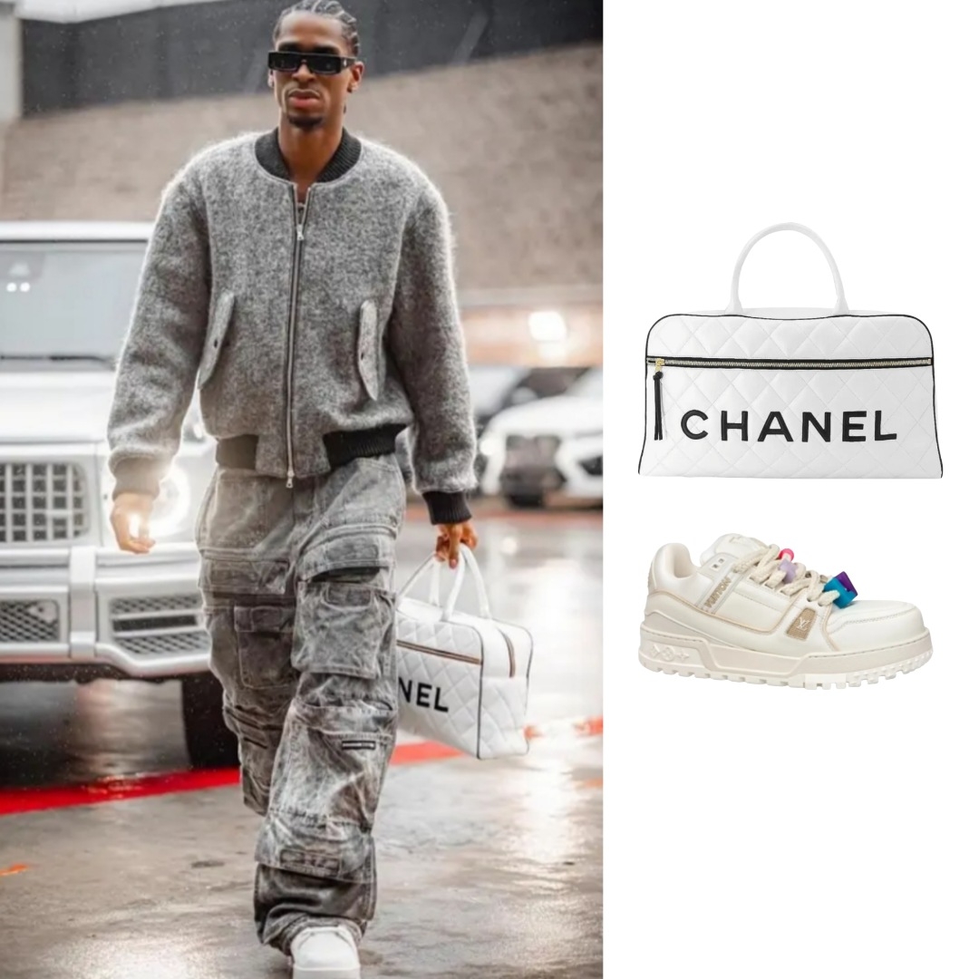 Louis Vuitton LV Trainer Maxi Sneakers White 착용 스타일 - 1