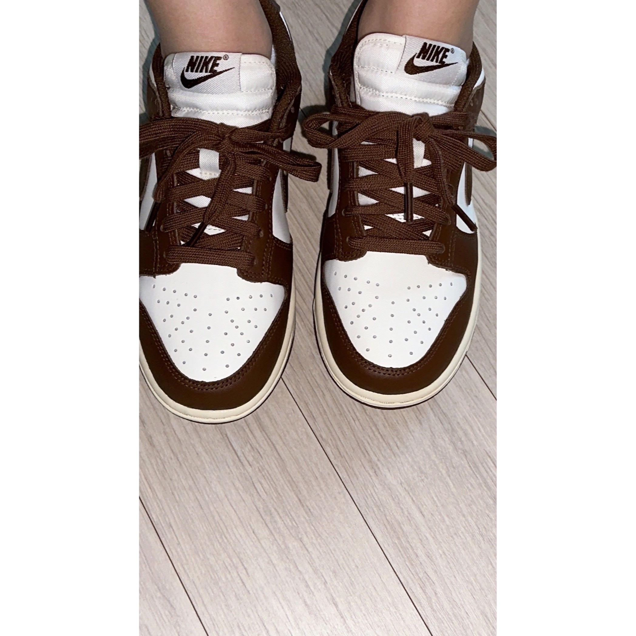 (W) Nike Dunk Low Sail Cacao Wow 착용 스타일 - 3