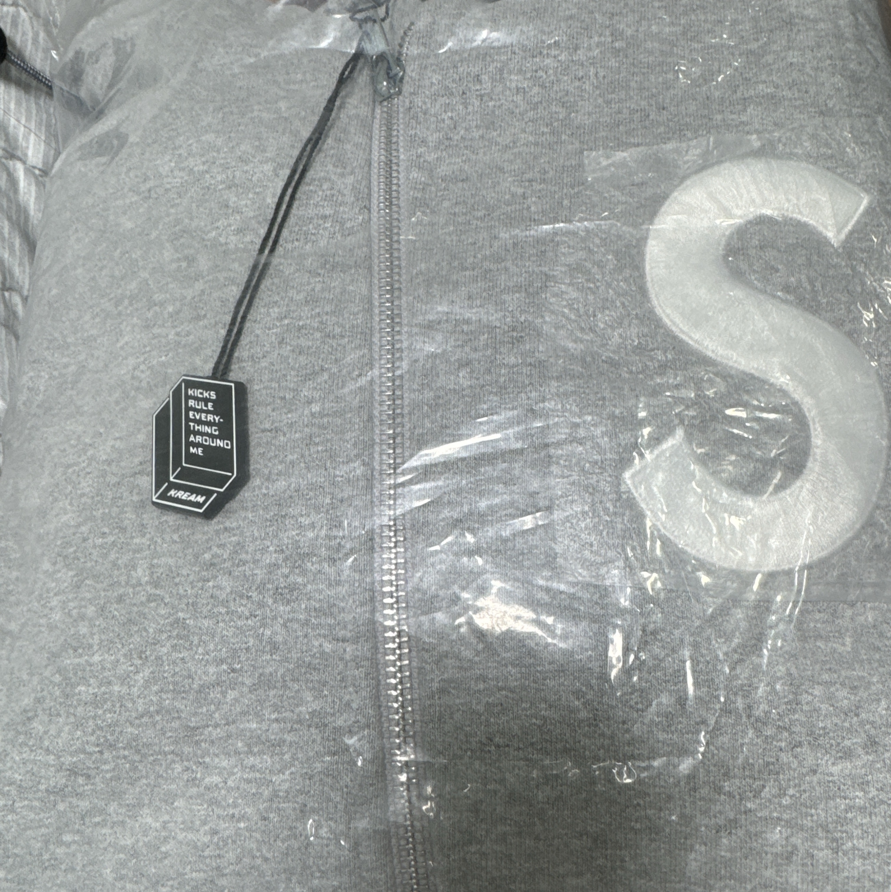 Supreme S Logo Zip Up Hooded Sweatshirt Heather Grey - 23FW 착용 스타일