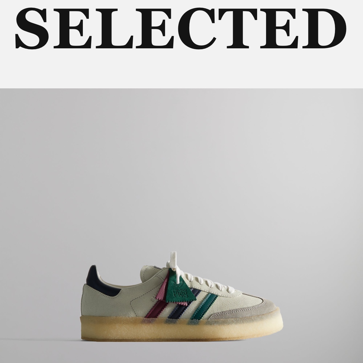 Adidas x Clarks x Ronnie Fieg 8th Street Samba Chalk White Collegiate Green 착용 스타일