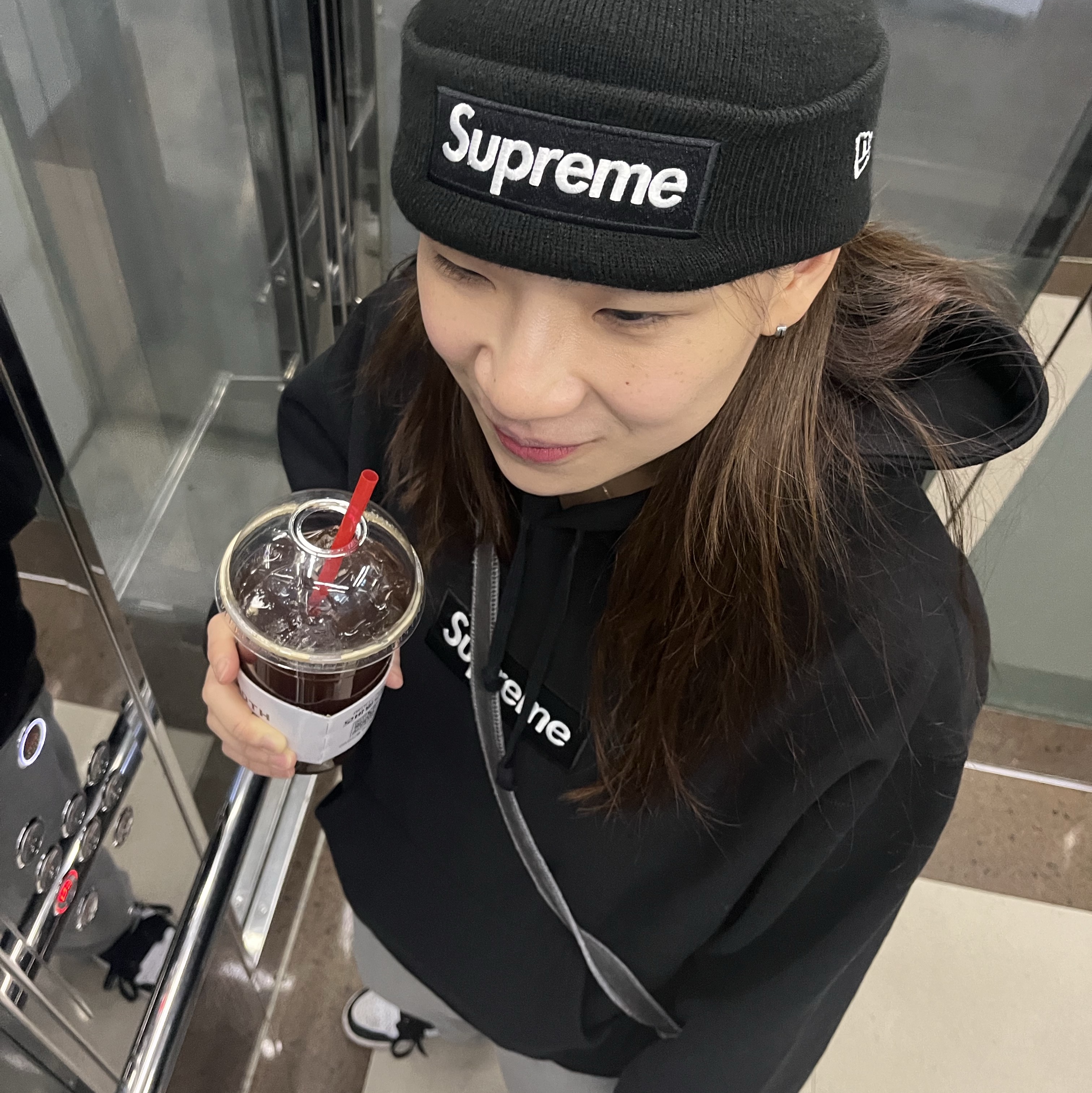 Supreme Box Logo Hooded Sweatshirt Black - 23FW 착용 스타일