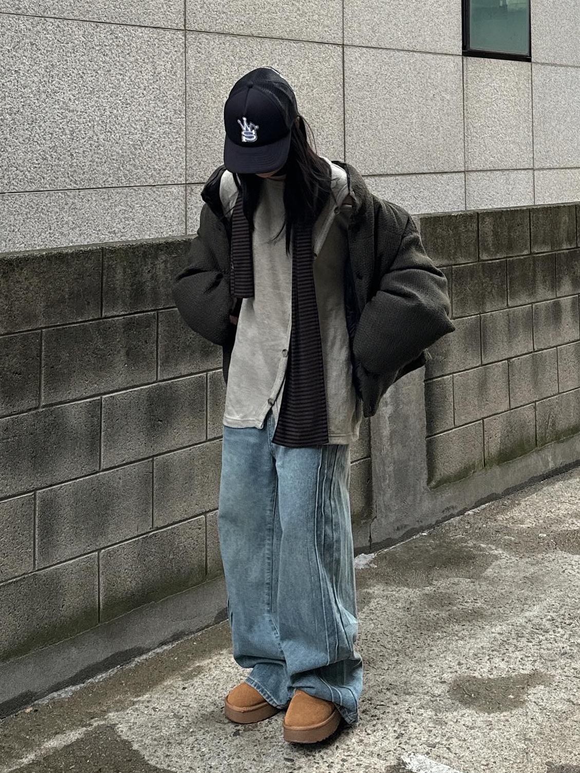 Stussy x Our Legacy Work Shop Trucker Cap Black 착용 스타일 - 1