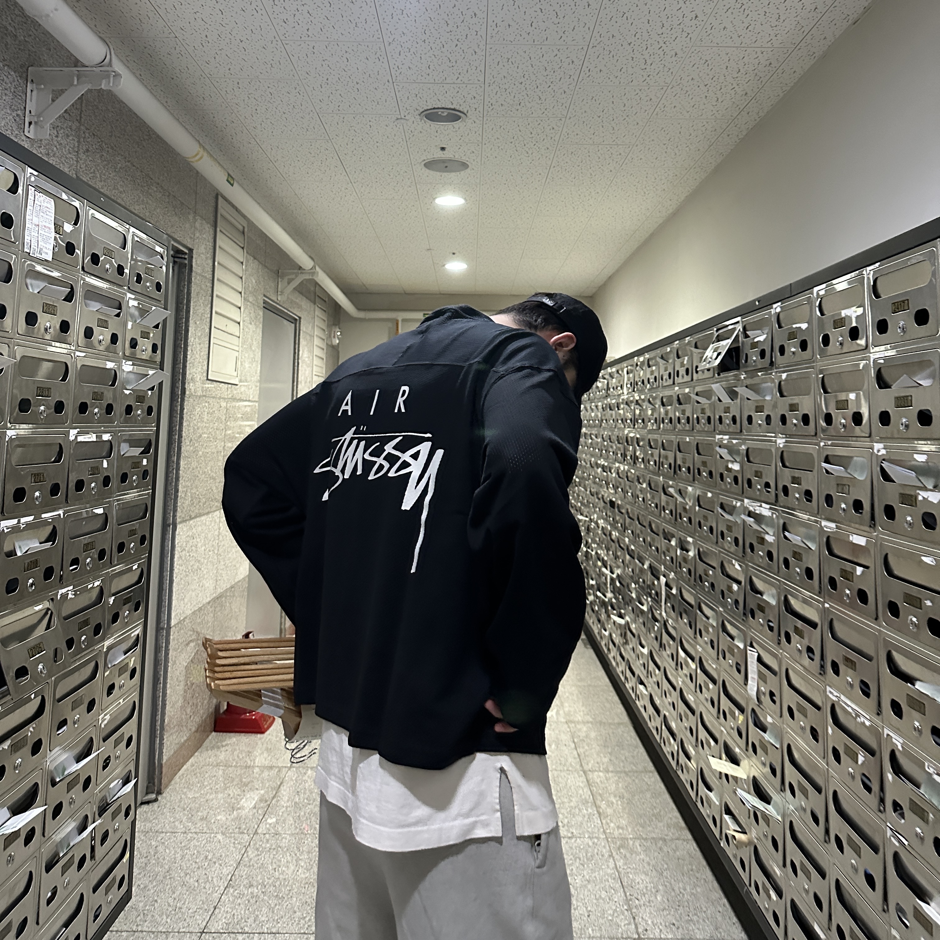 Nike x Stussy Long Sleeve Top Black (FJ9164-010) 착용 스타일 - 1