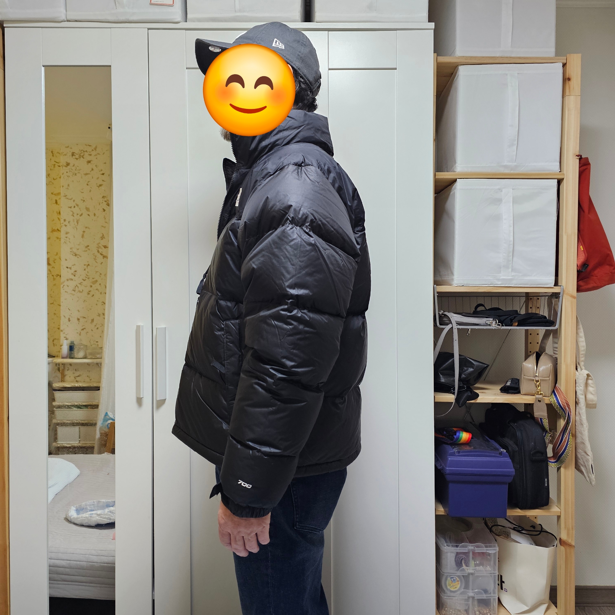 The North Face 1996 Retro Nuptse Down Jacket TNF Black 착용 스타일 - 1