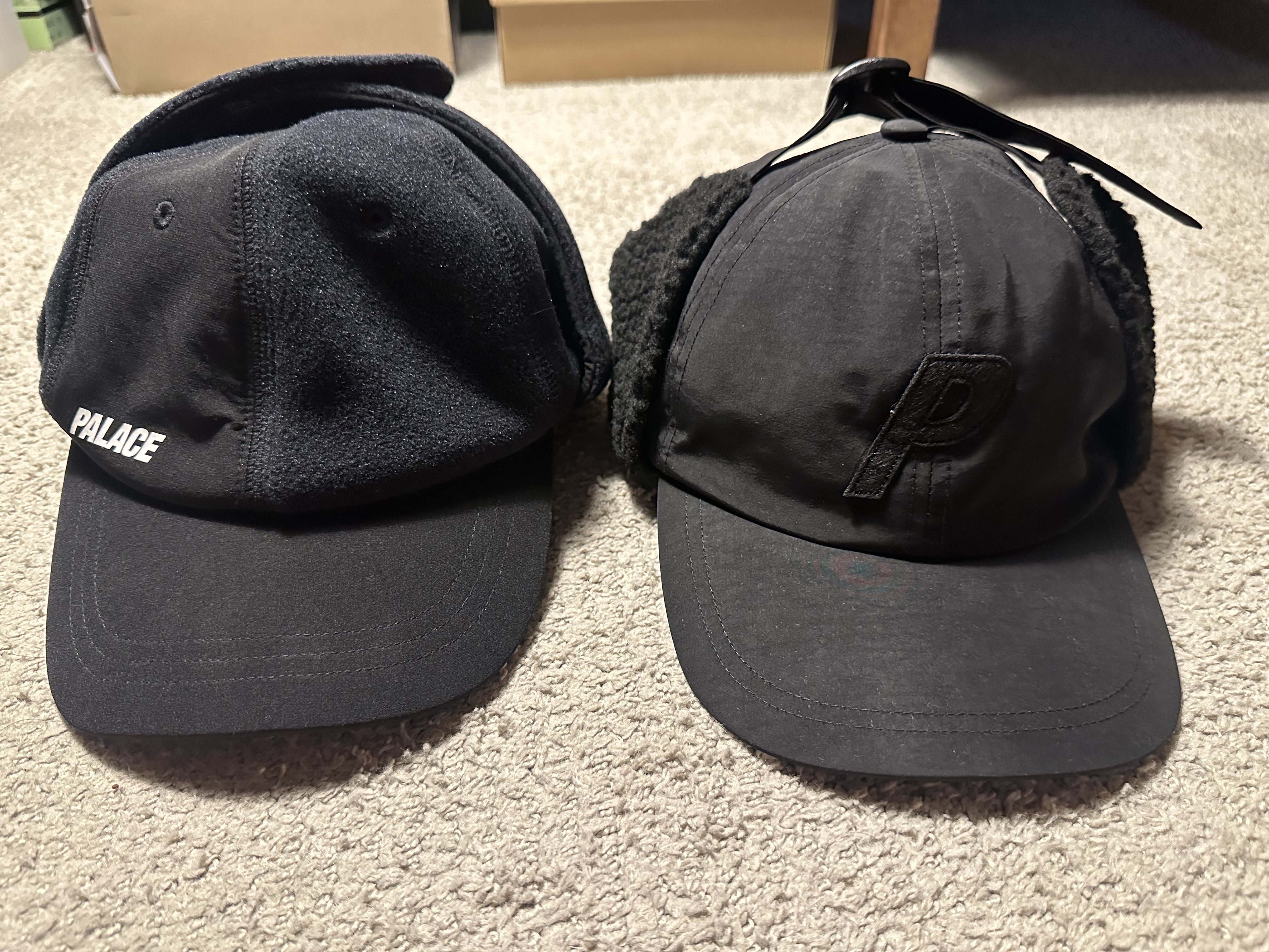 Palace x C.P. Company Goggle Ear Flap P-Cap Black - 23FW, Palace Polartec Warmdome Earflap 5-Panel Black - 23FW 착용 스타일 - 8