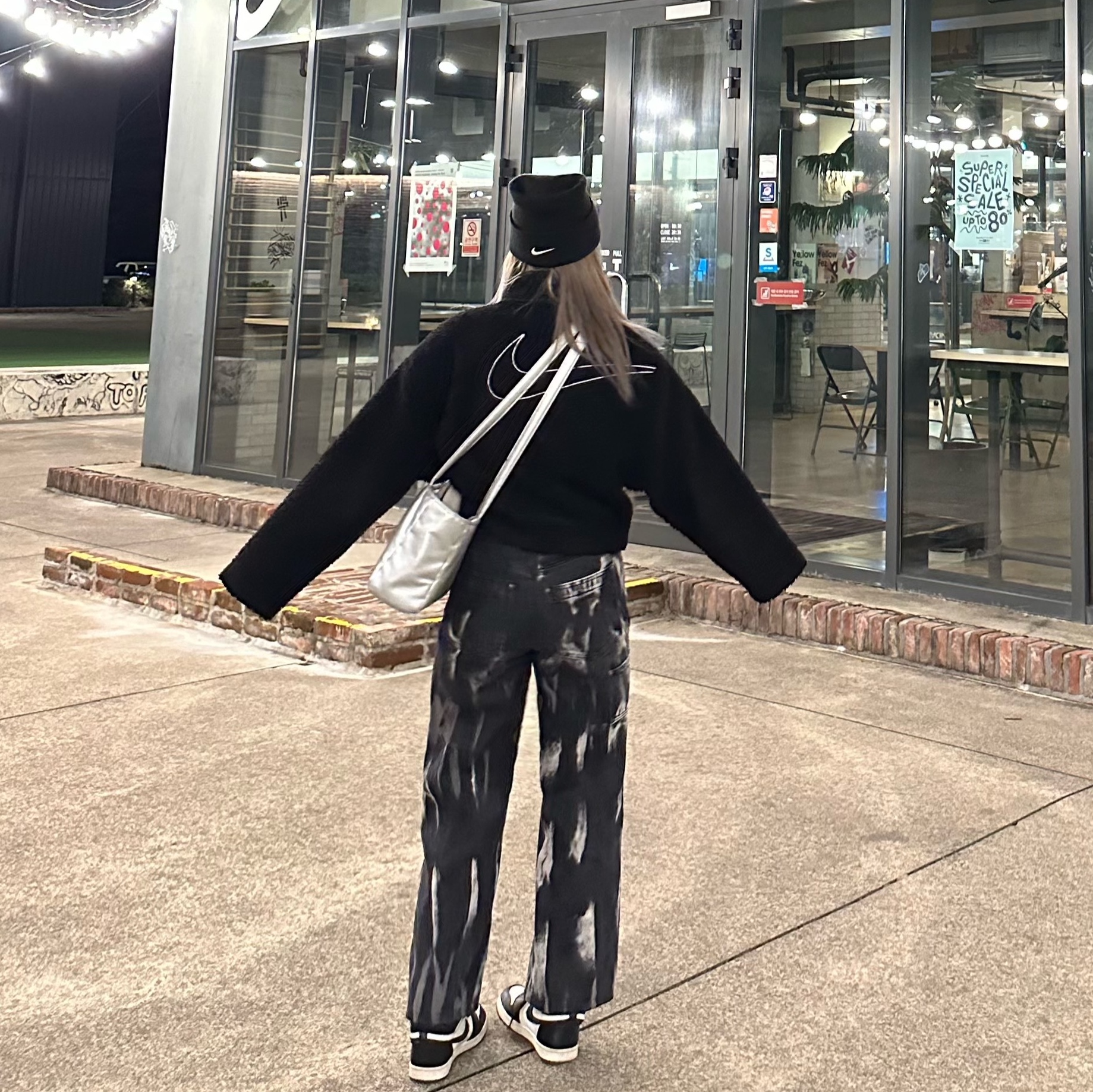 Nike x Stussy NRG Cuffed Beanie Black, Jordan 1 High 85 Black White 착용 스타일