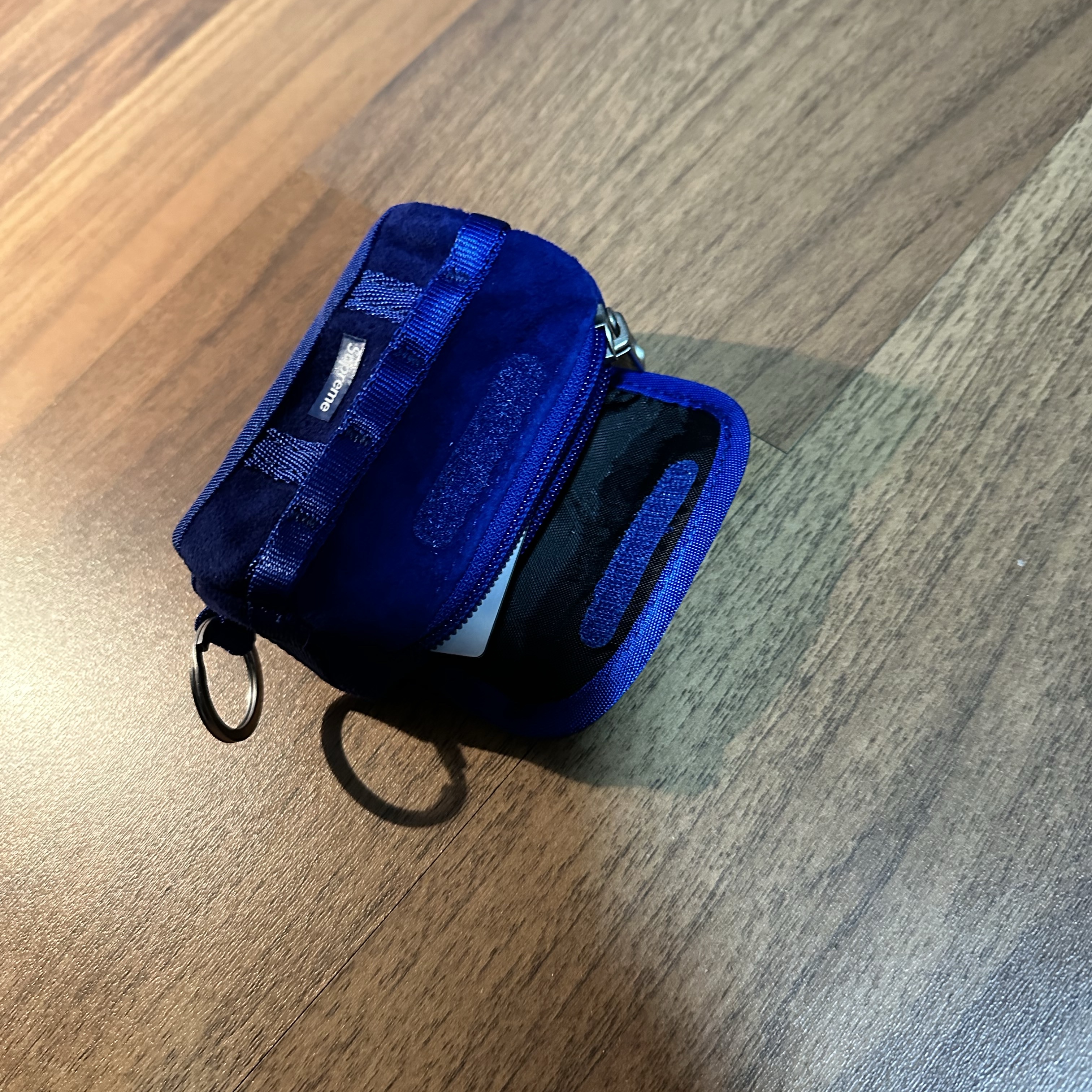 Supreme x The North Face Suede Base Camp Duffle Keychain Blue - 23FW 착용 스타일 - 1