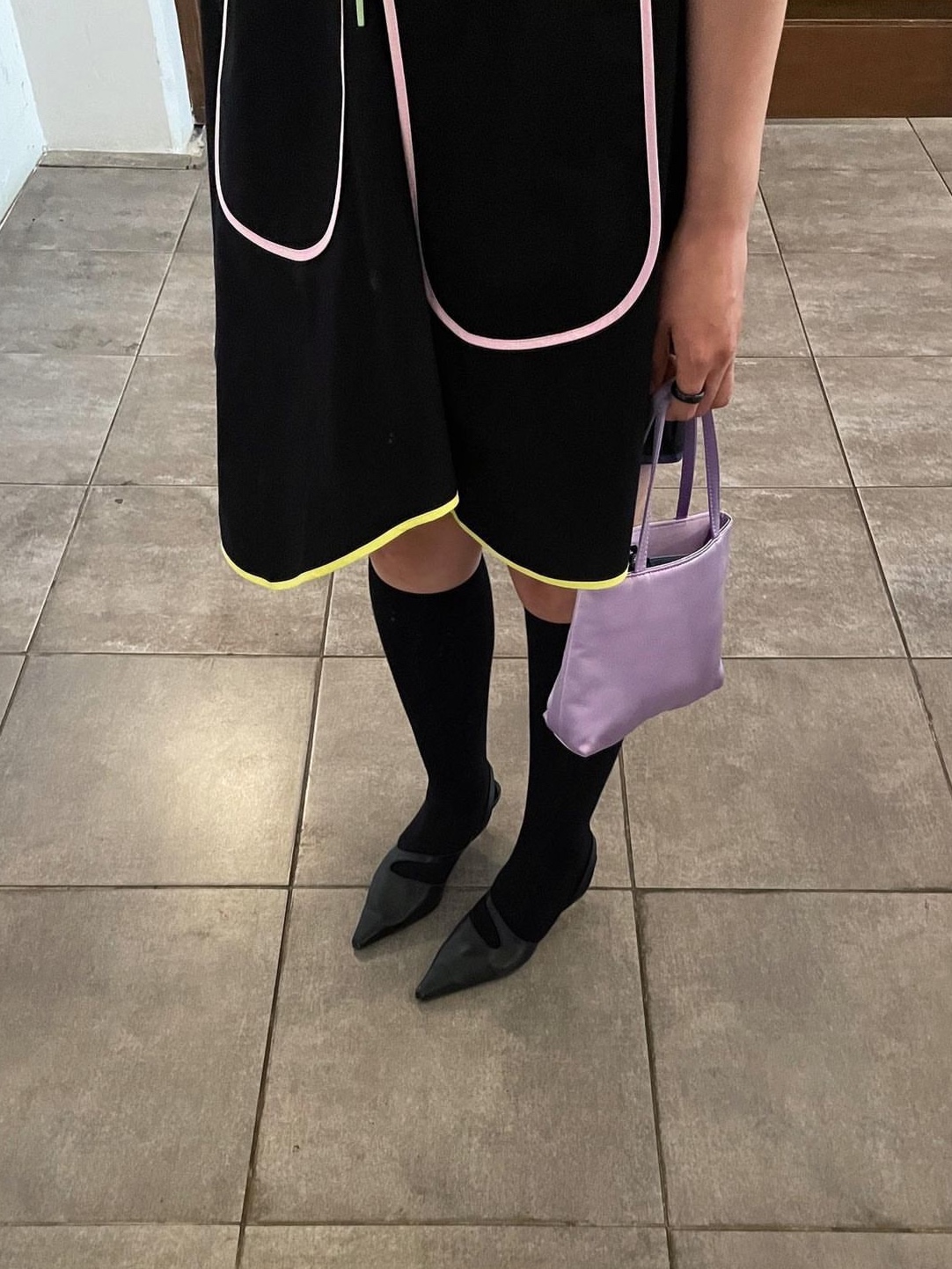 Hai Little Silk Bag Lilac, Hai Little Silk Bag Light Green 착용 스타일