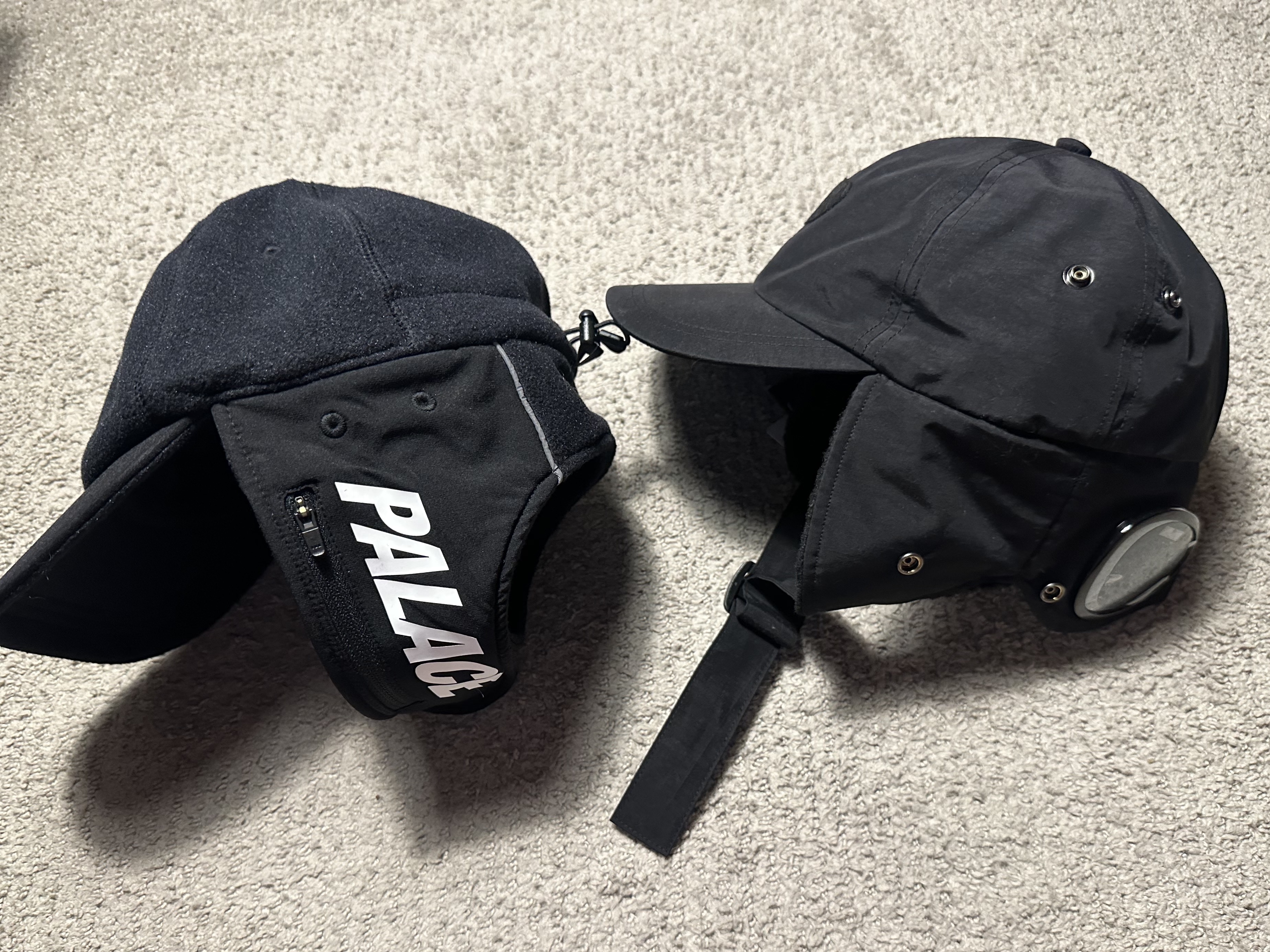 Palace x C.P. Company Goggle Ear Flap P-Cap Black - 23FW, Palace Polartec Warmdome Earflap 5-Panel Black - 23FW 착용 스타일 - 6