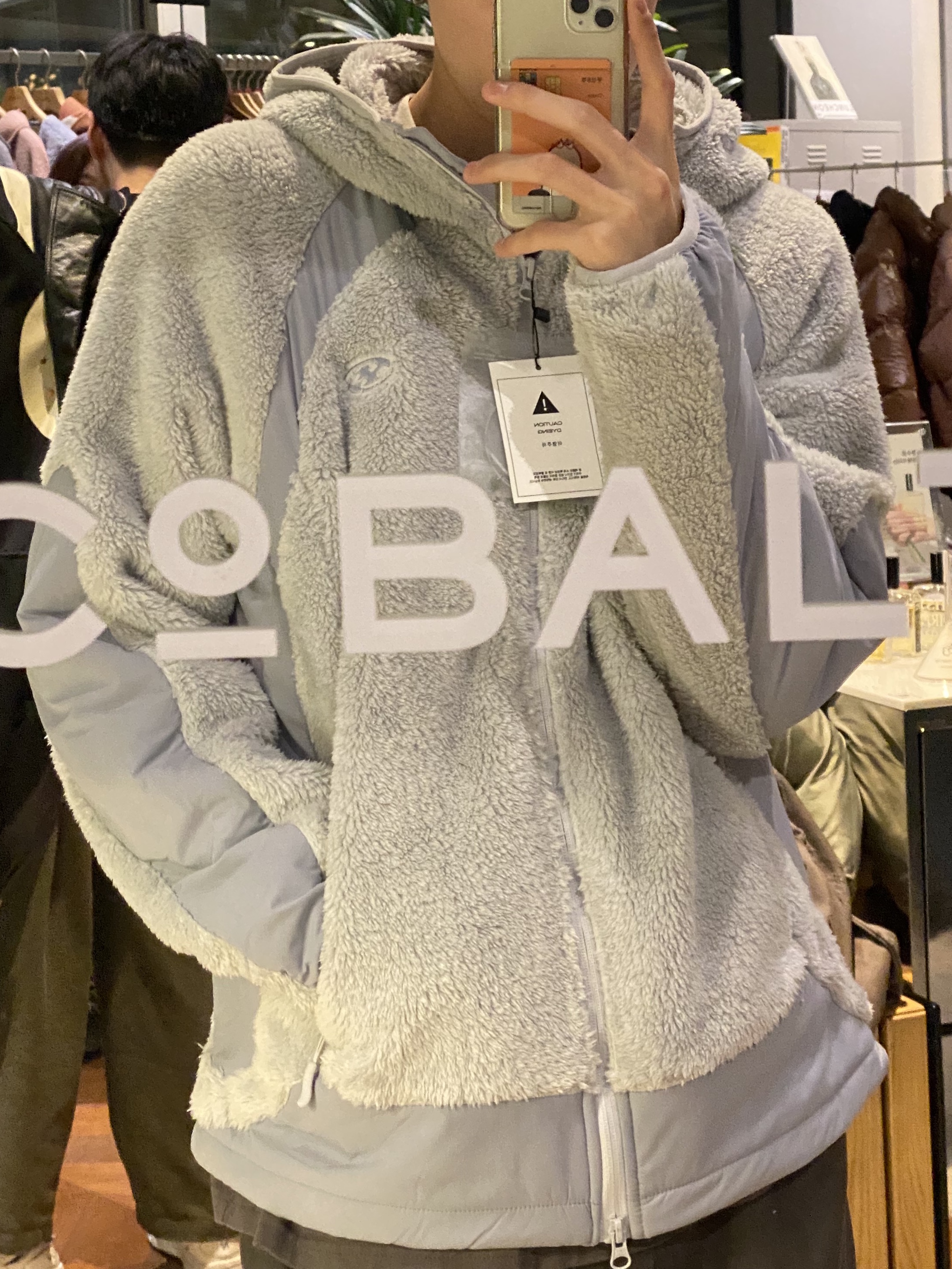 Sansan Gear Fleece Hooded Jacket Light Grey - 23FW 착용 스타일