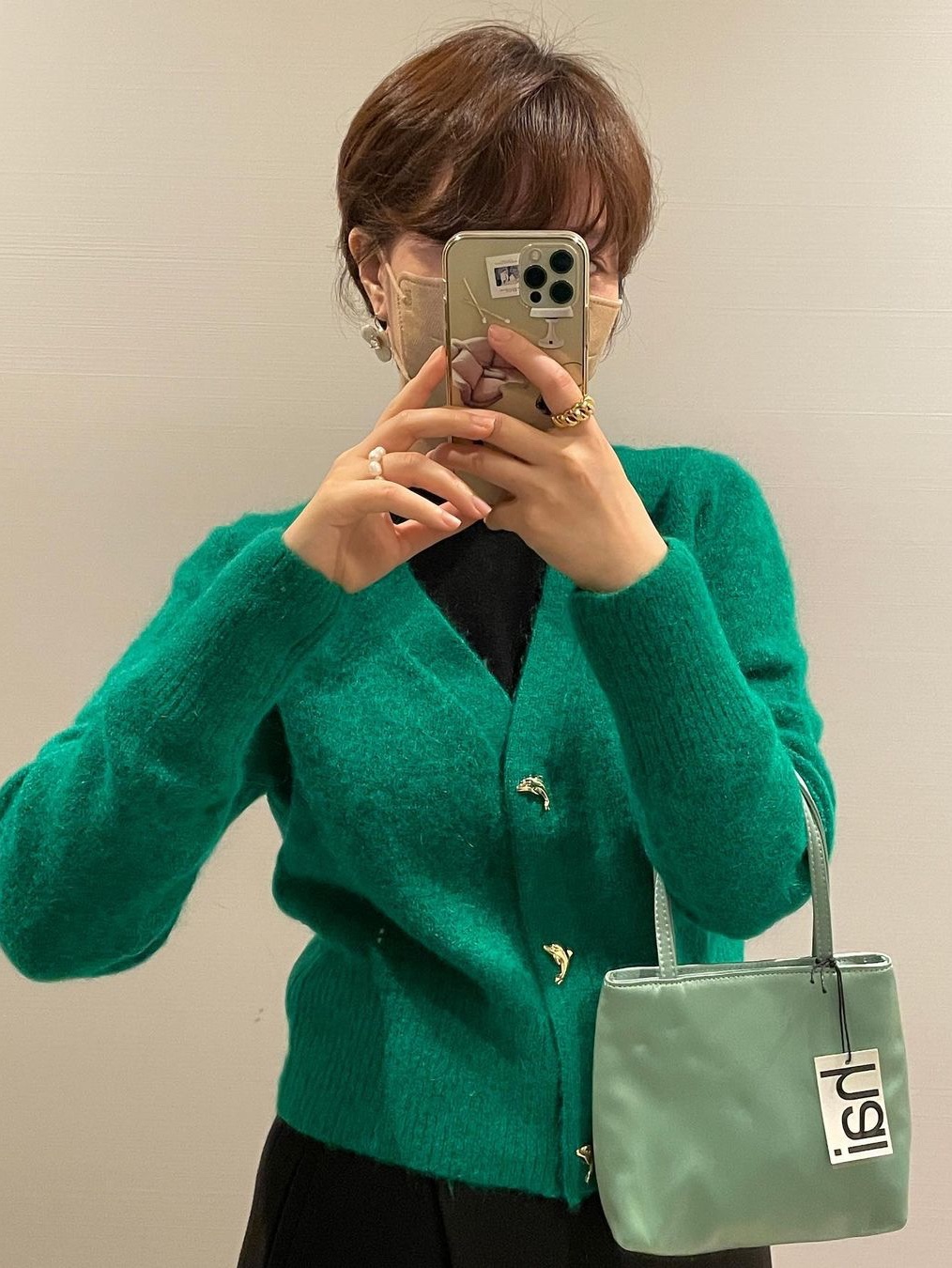Hai Little Silk Bag Lilac, Hai Little Silk Bag Light Green 착용 스타일