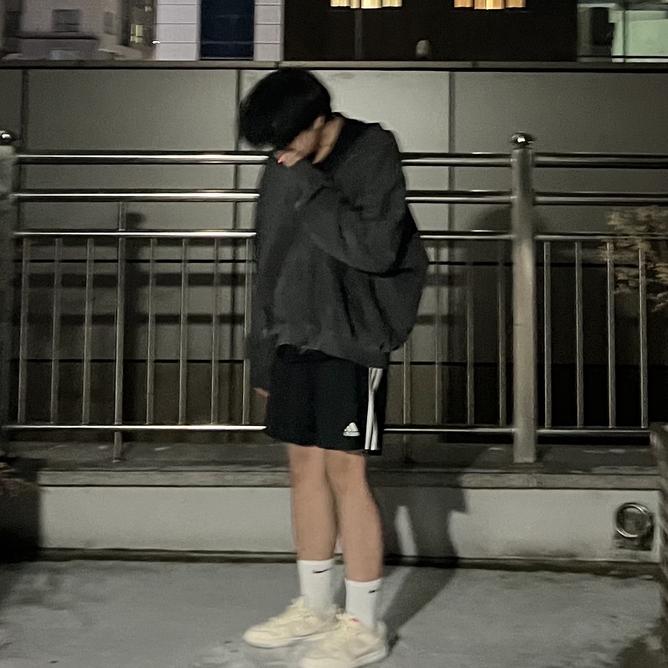 Undermycar Mu.11 Anti Fxxking Logo Play Oversized Pigment Hood Zip-up Gray 착용 스타일