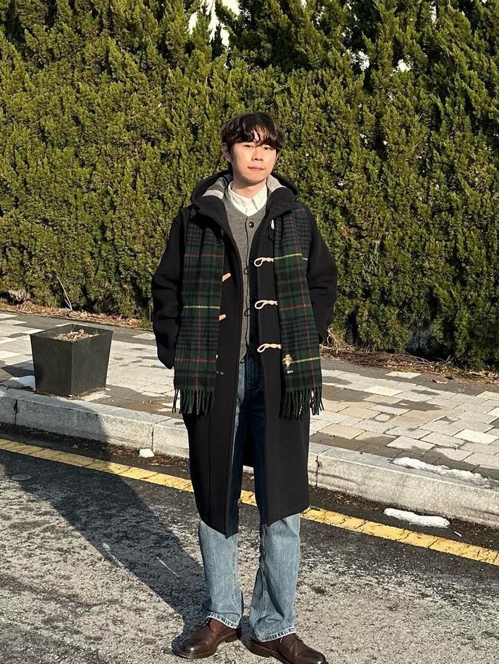 London Tradition Mens Erica Duffle Coat Navy SBB 130 착용 스타일 - 4