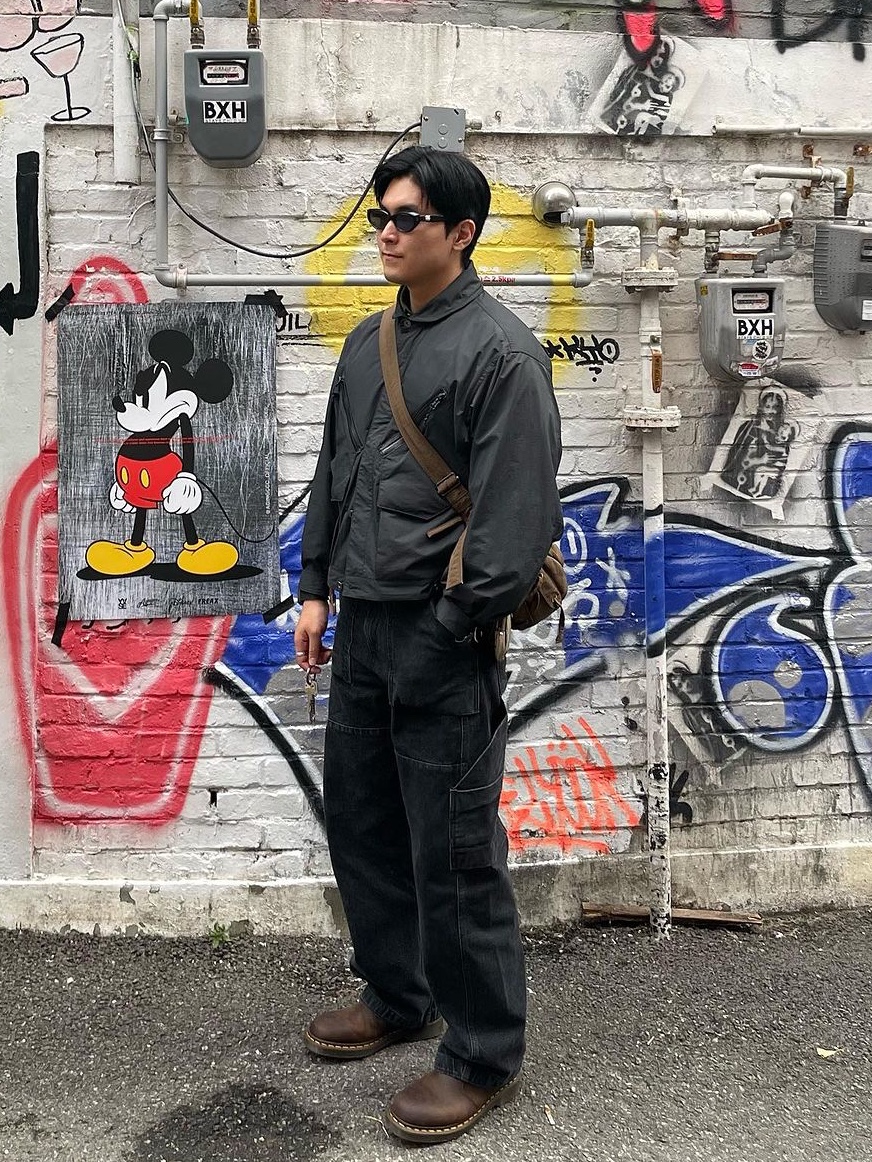 Rootfinder Flight Jacket Charcoal 착용 스타일 - 1