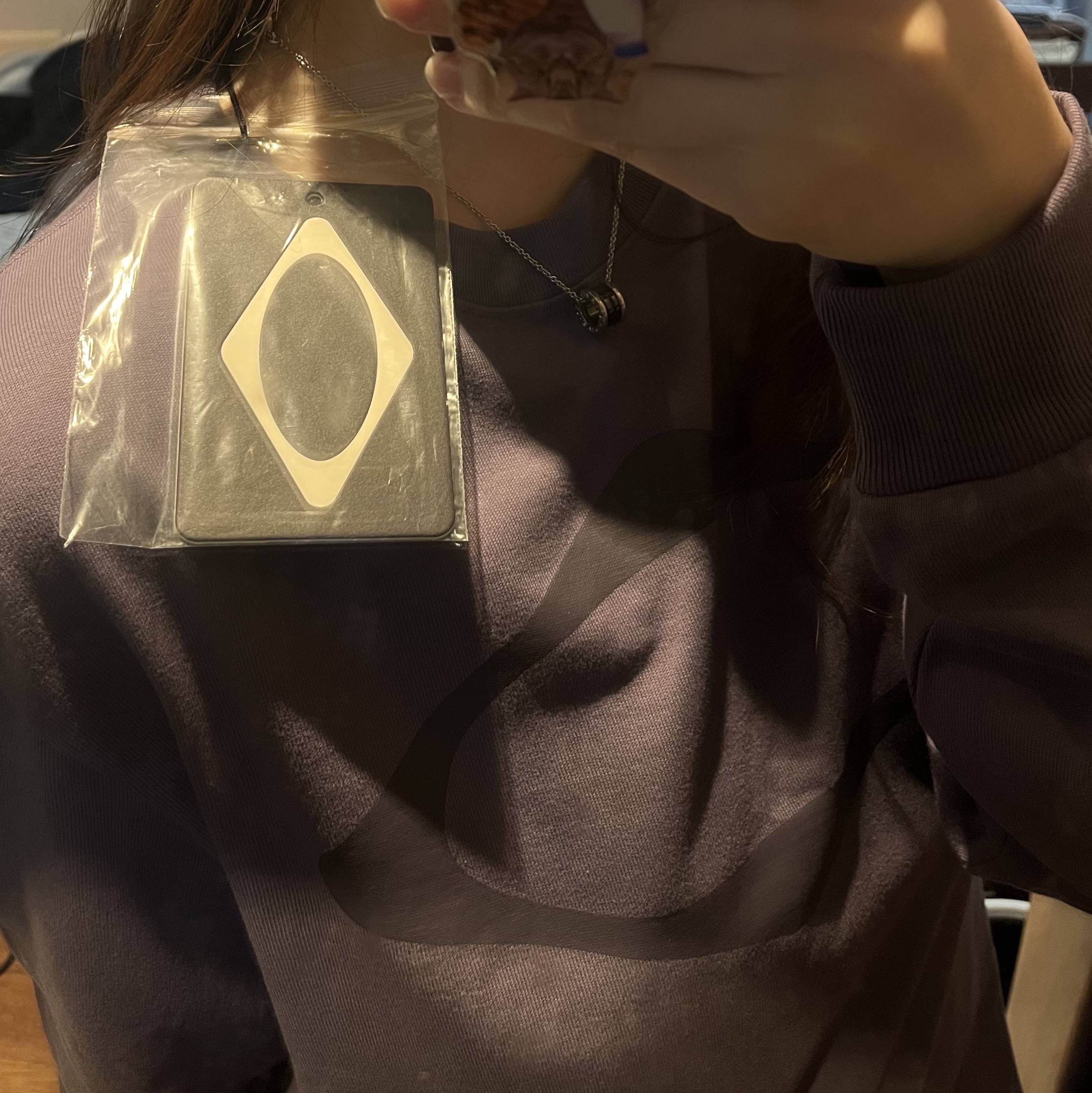 Mischief Rhombus Long Sleeve Purple 착용 스타일