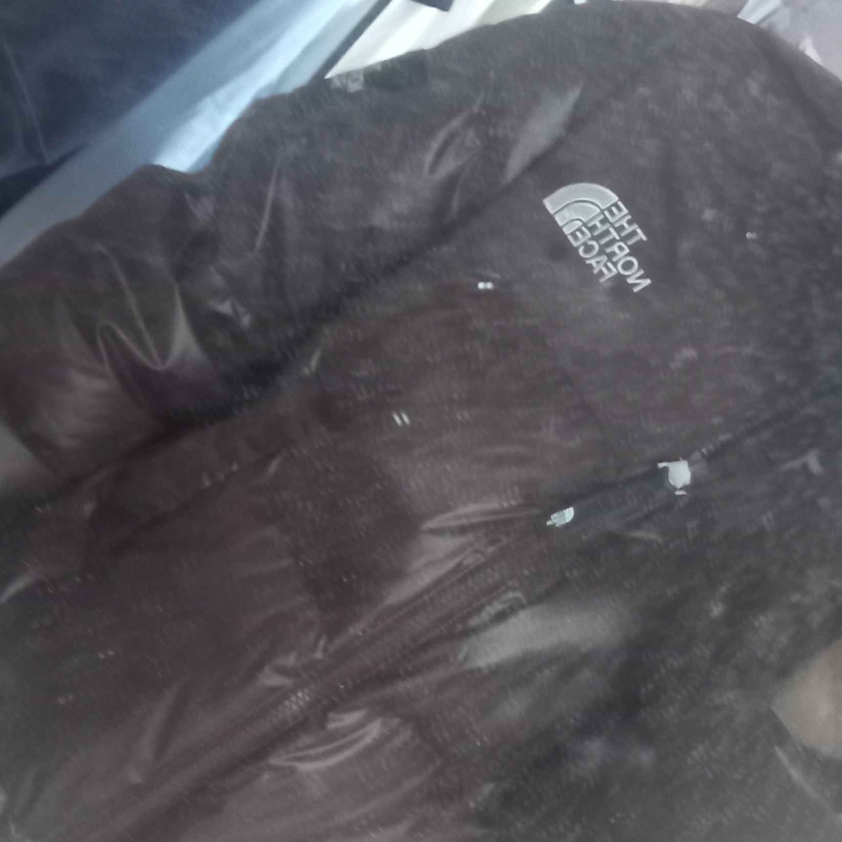 (W) The North Face White Label Novelty Nuptse Down Jacket Cocoa Brown 착용 스타일 - 1