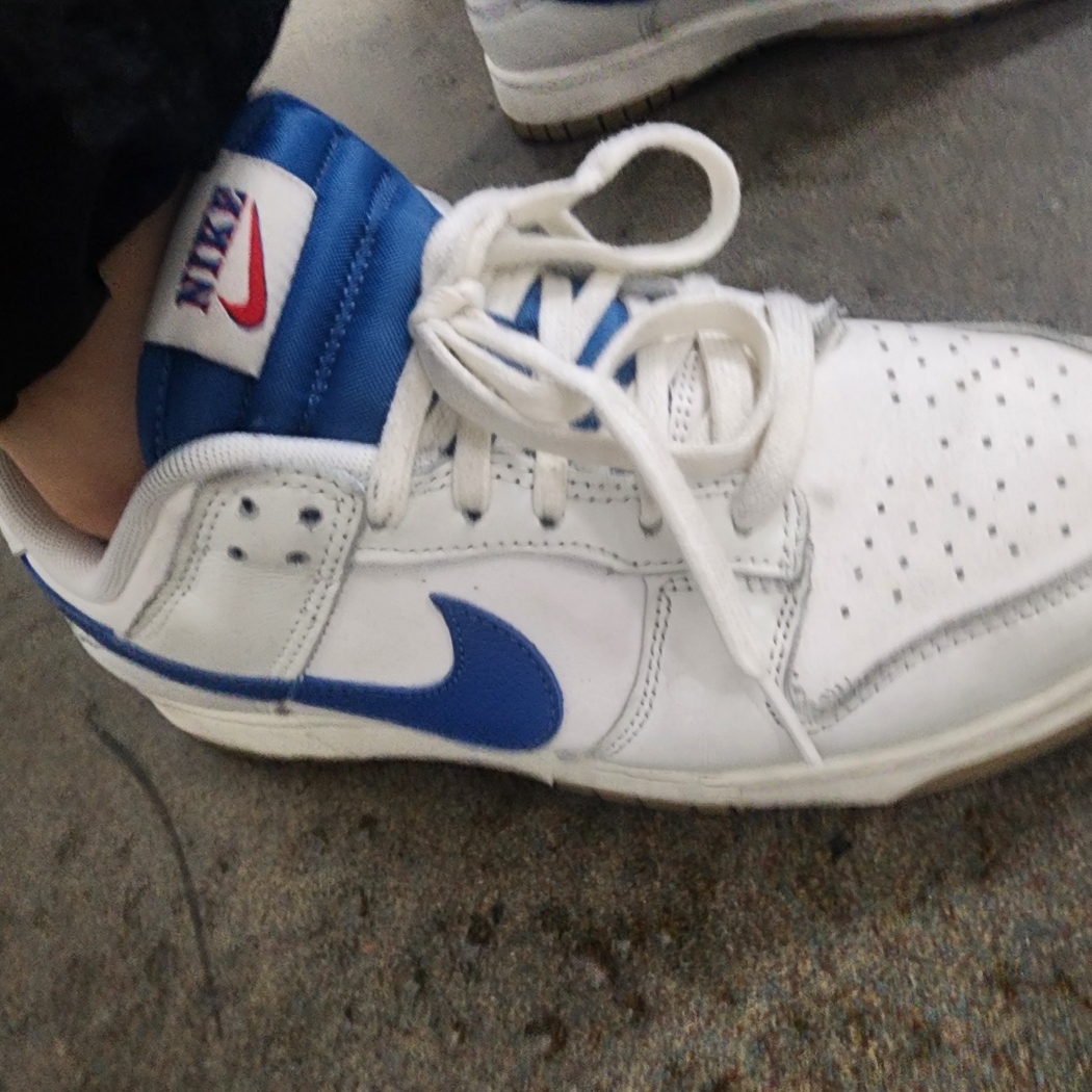 Nike Dunk Low SE Sail Dark Marina Blue 착용 스타일 - 3