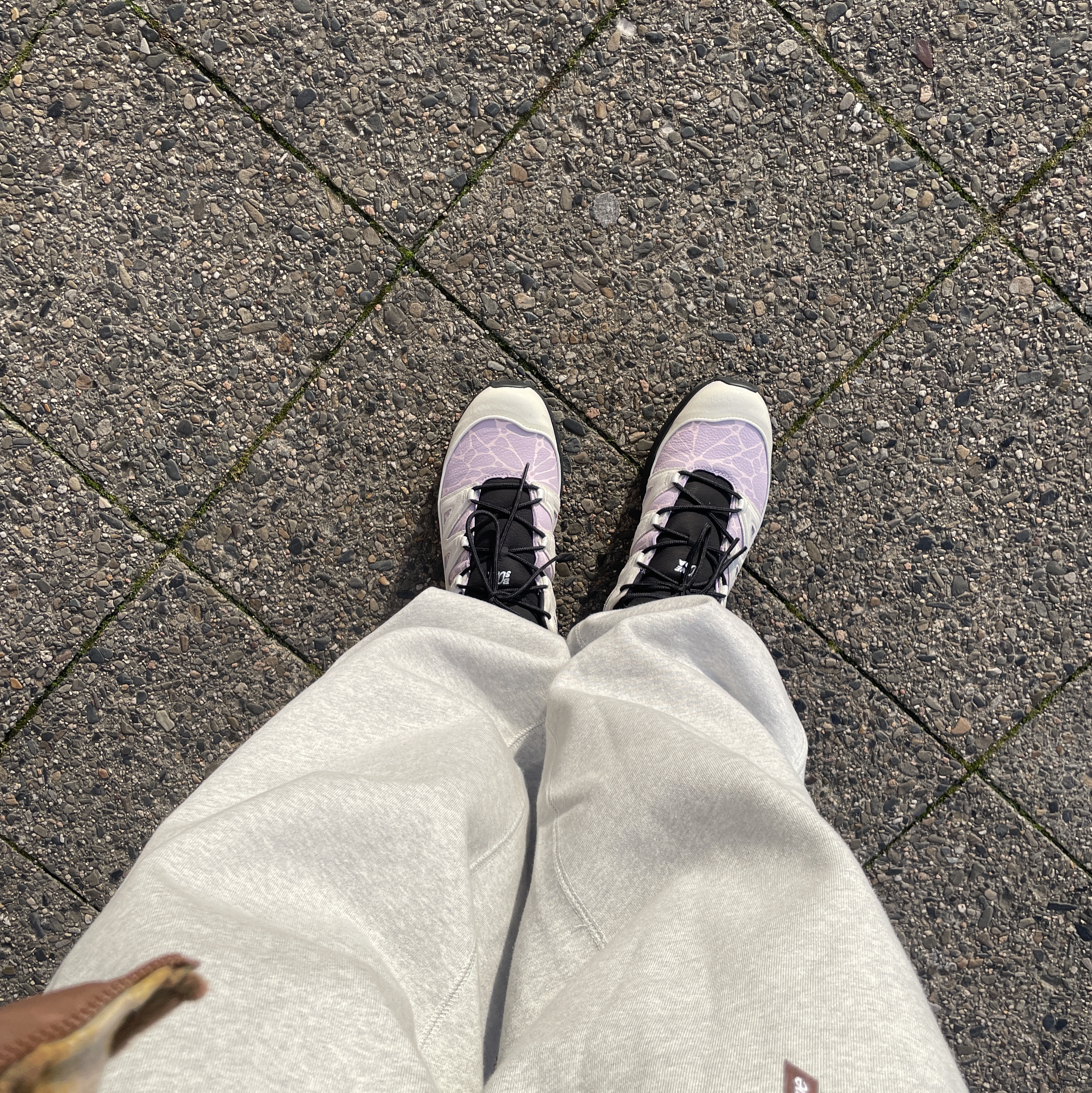 Salomon x Bone Soda XT-6 Expanse LTR Vanilla Ice Black, Nike x Stussy Full Zip Fleece Hoodie Grey Heather (FJ9181-050) 착용 스타일 - 3