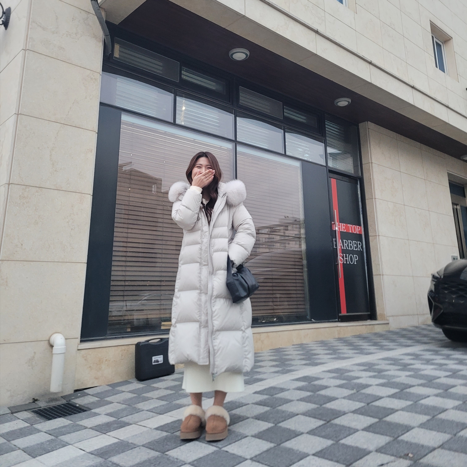 (W) UGG Disquette Slipper Chestnut 착용 스타일