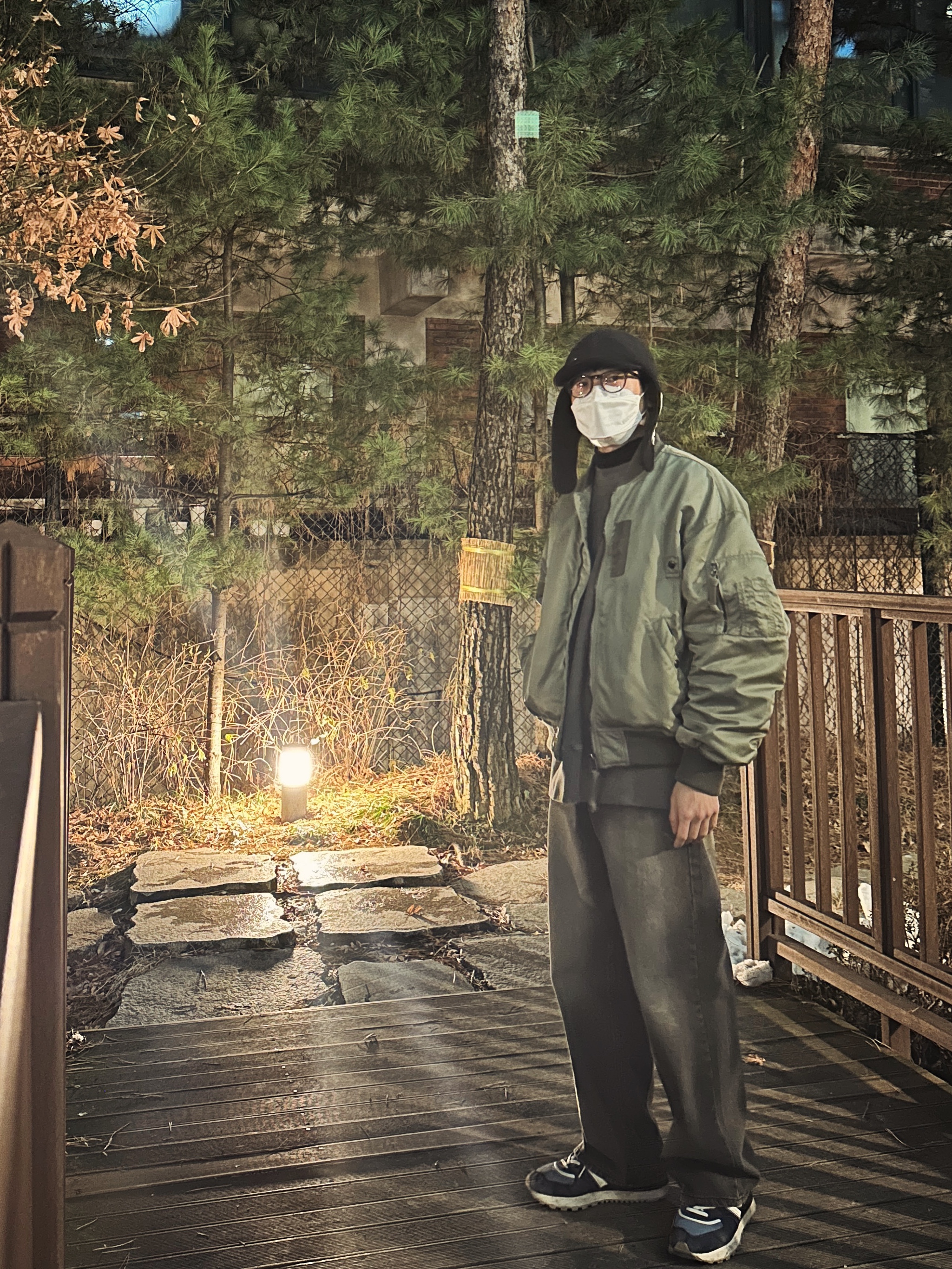 Palace Polartec Warmdome Earflap 5-Panel Black - 23FW 착용 스타일 - 1