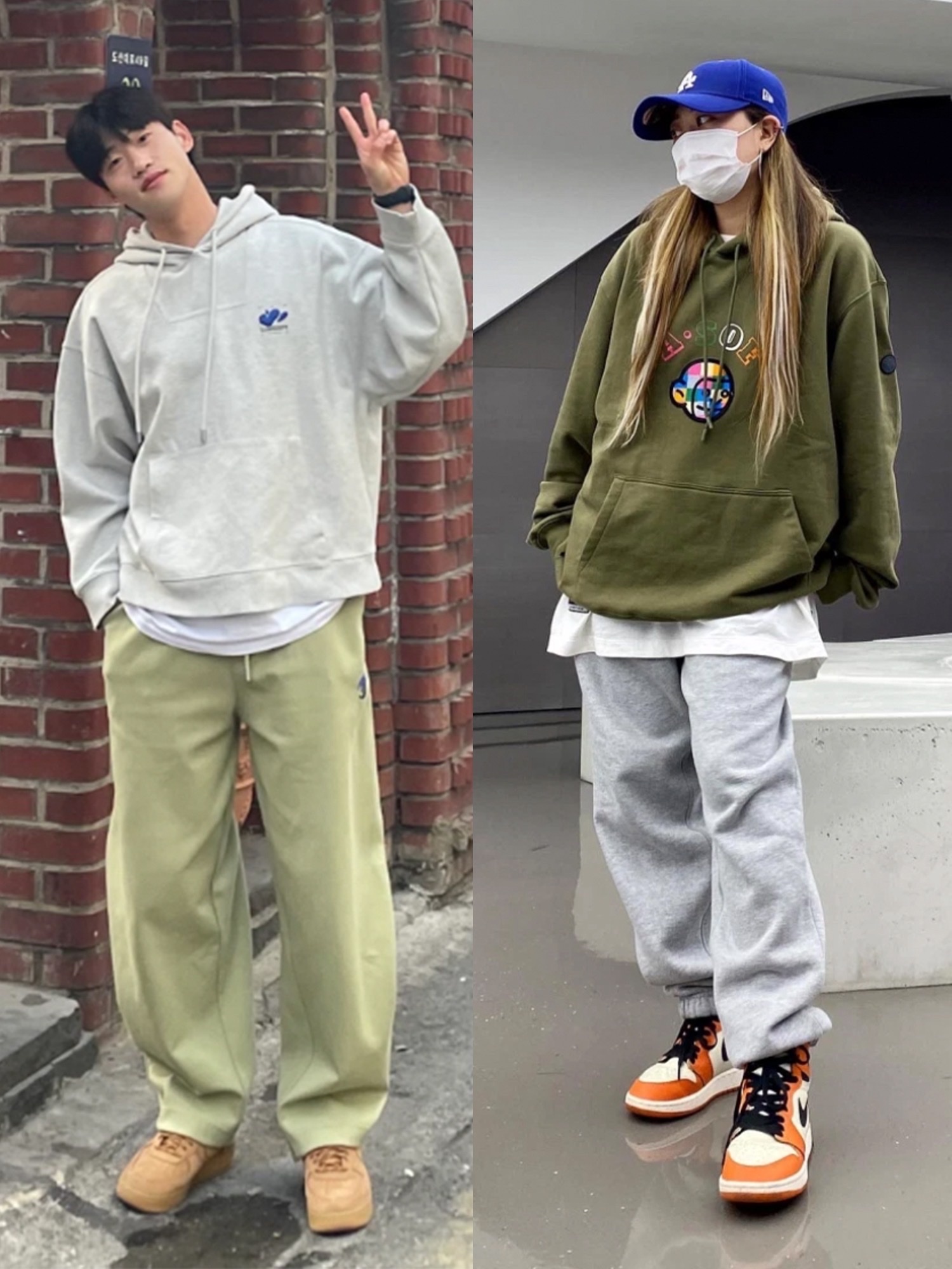 (GS) 조던 6 레트로 워시드 데님, 자라 x 아더에러 조거 팬츠 그레이 착용 스타일 - 3