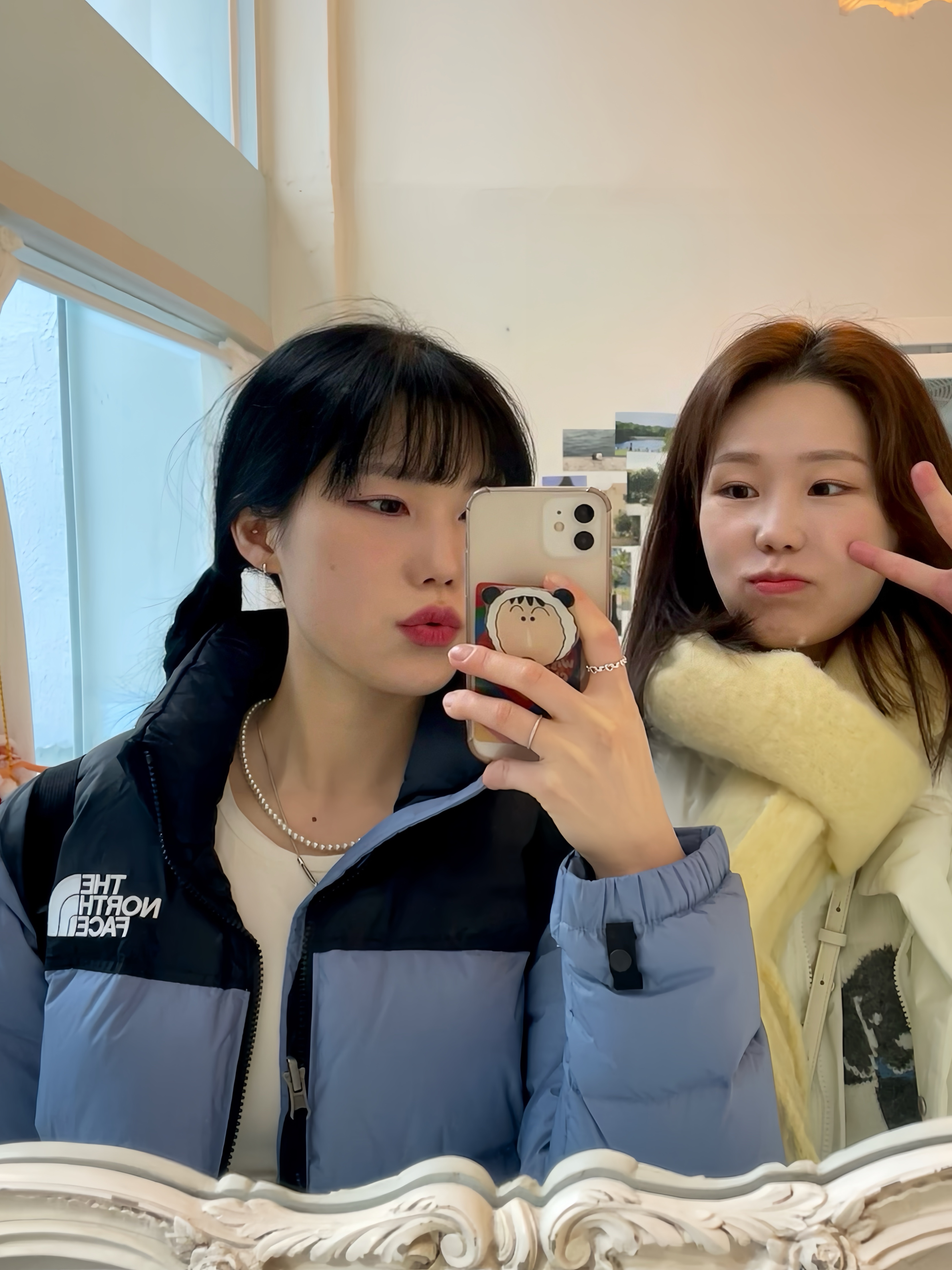 (W) The North Face 1996 Retro Nuptse Jacket Folk Blue, (W) Pandora Knotted Hearts Ring Sterling Silver 착용 스타일 - 1