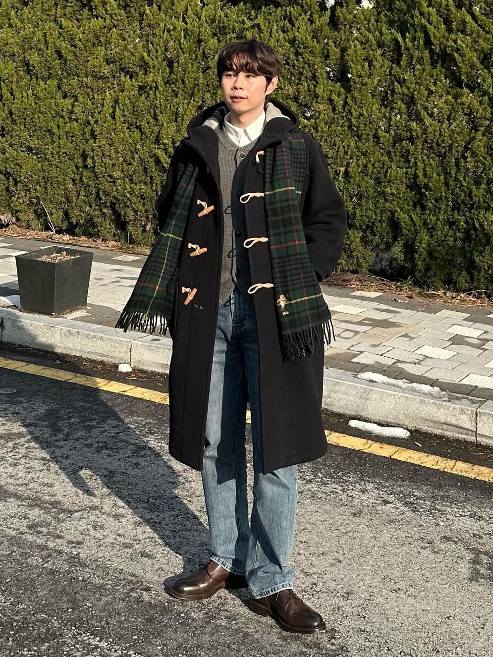 London Tradition Mens Erica Duffle Coat Navy SBB 130 착용 스타일 - 2