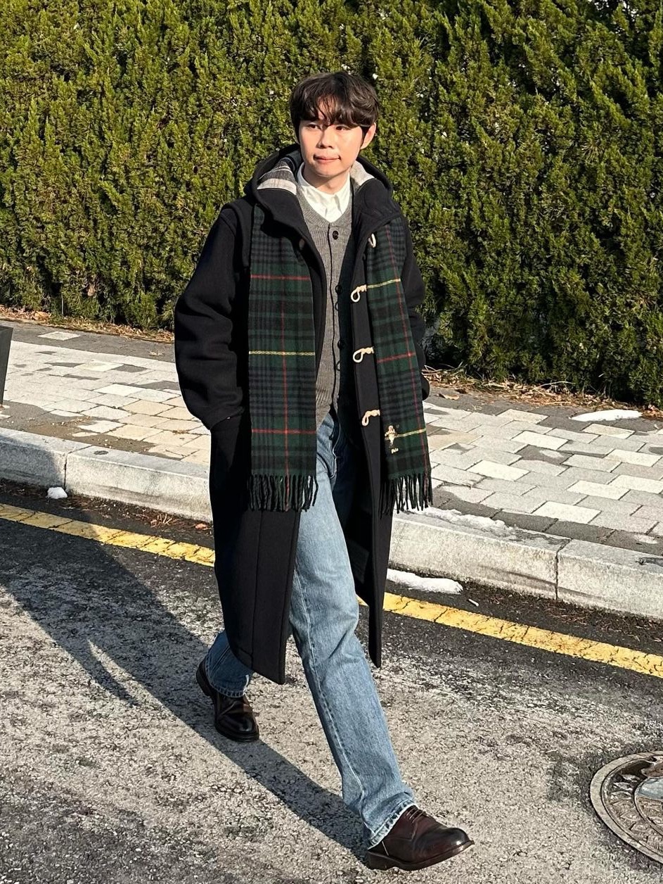 London Tradition Mens Erica Duffle Coat Navy SBB 130 착용 스타일 - 1