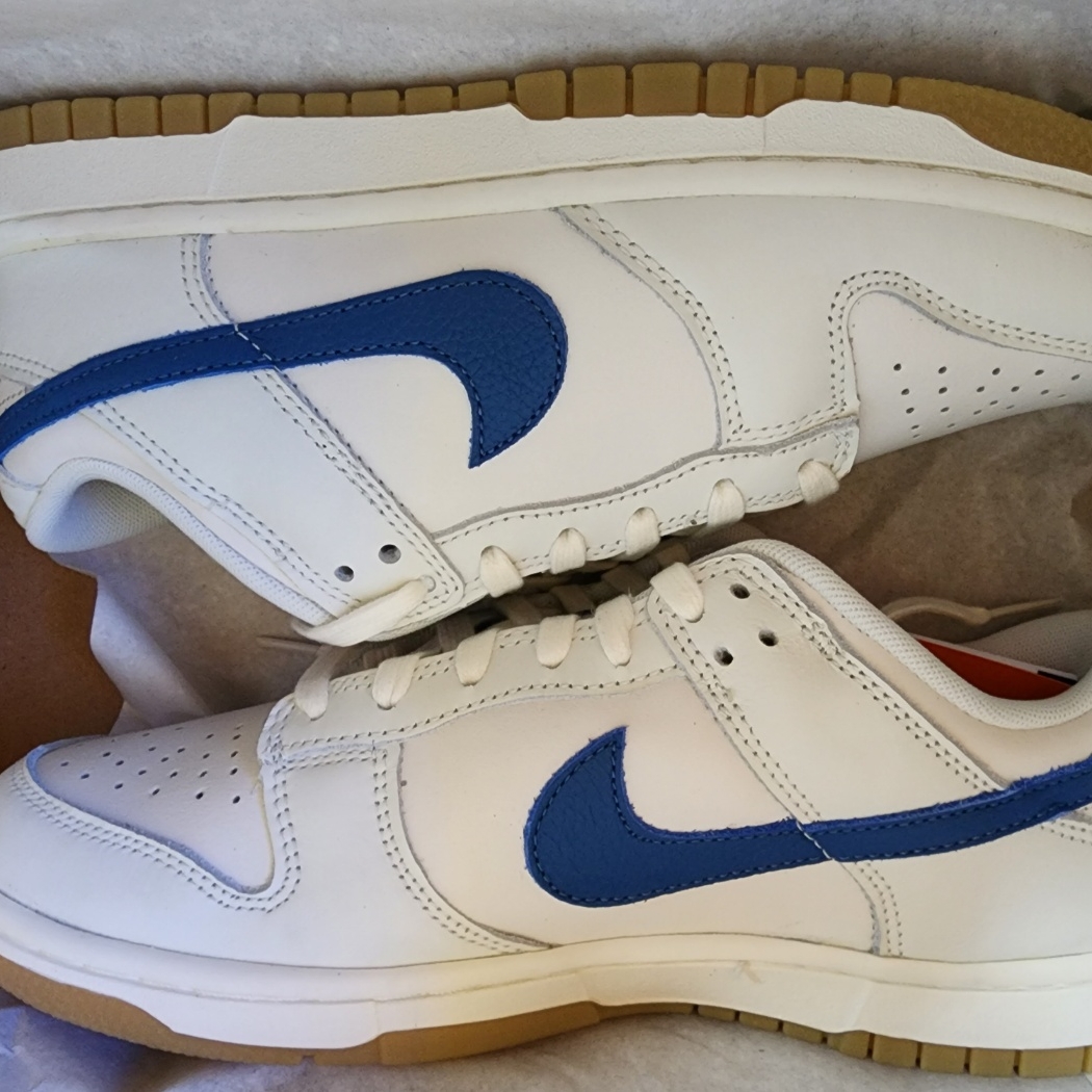 Nike Dunk Low SE Sail Dark Marina Blue 착용 스타일 - 1