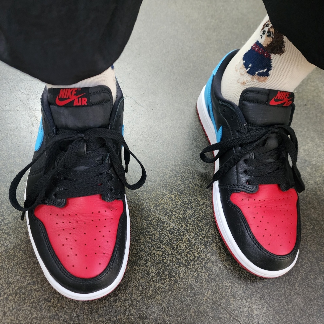 (W) Jordan 1 Retro Low OG NC to CHI 착용 스타일 - 6